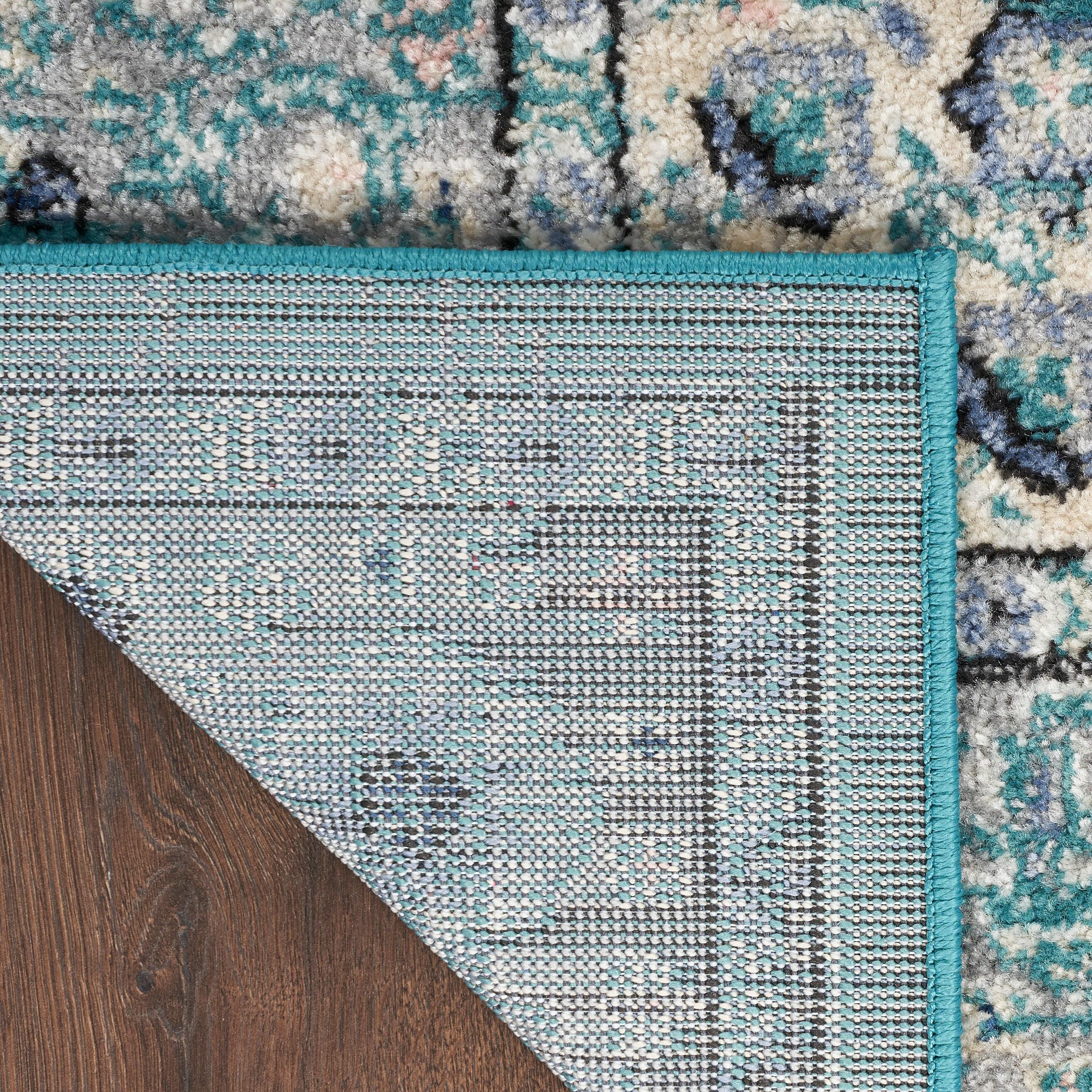 Nourison Passion Medallion Bohemian Indoor Rug Turquoise Grey 1'10" x 2'10"