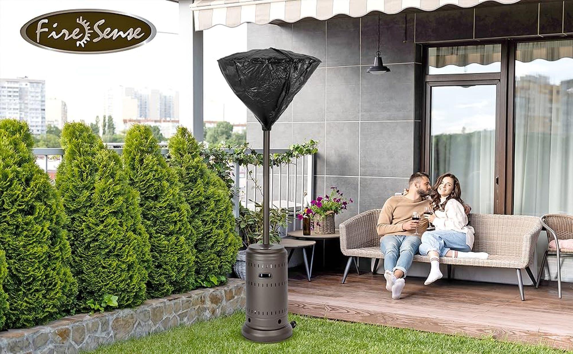 Fire Sense Fire Sense Outdoor Vinyl Head Cover LPG Patio Heaters Heavy Duty 10 Gauge Felt Lined with 32" Reflectors-Black