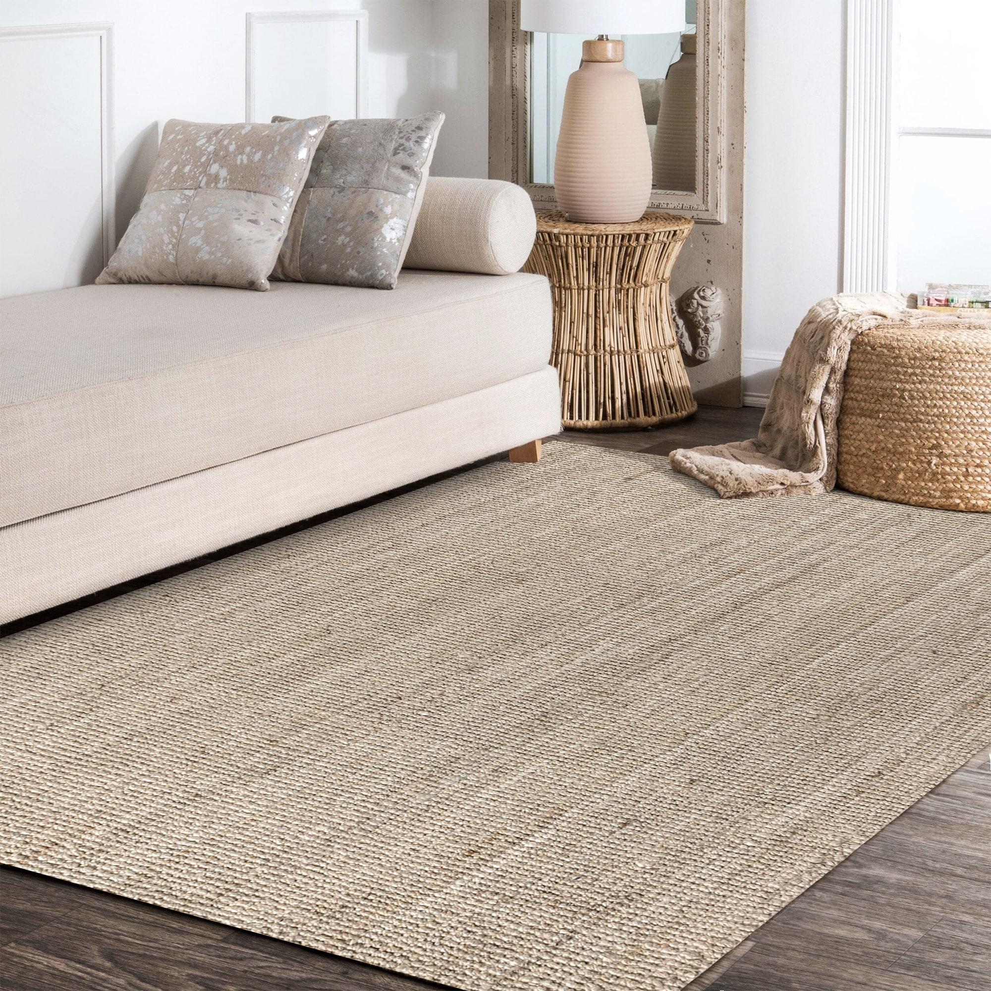 3'x5' Pata Hand Woven Chunky Jute Area Rug, Light Ivory - JONATHAN Y