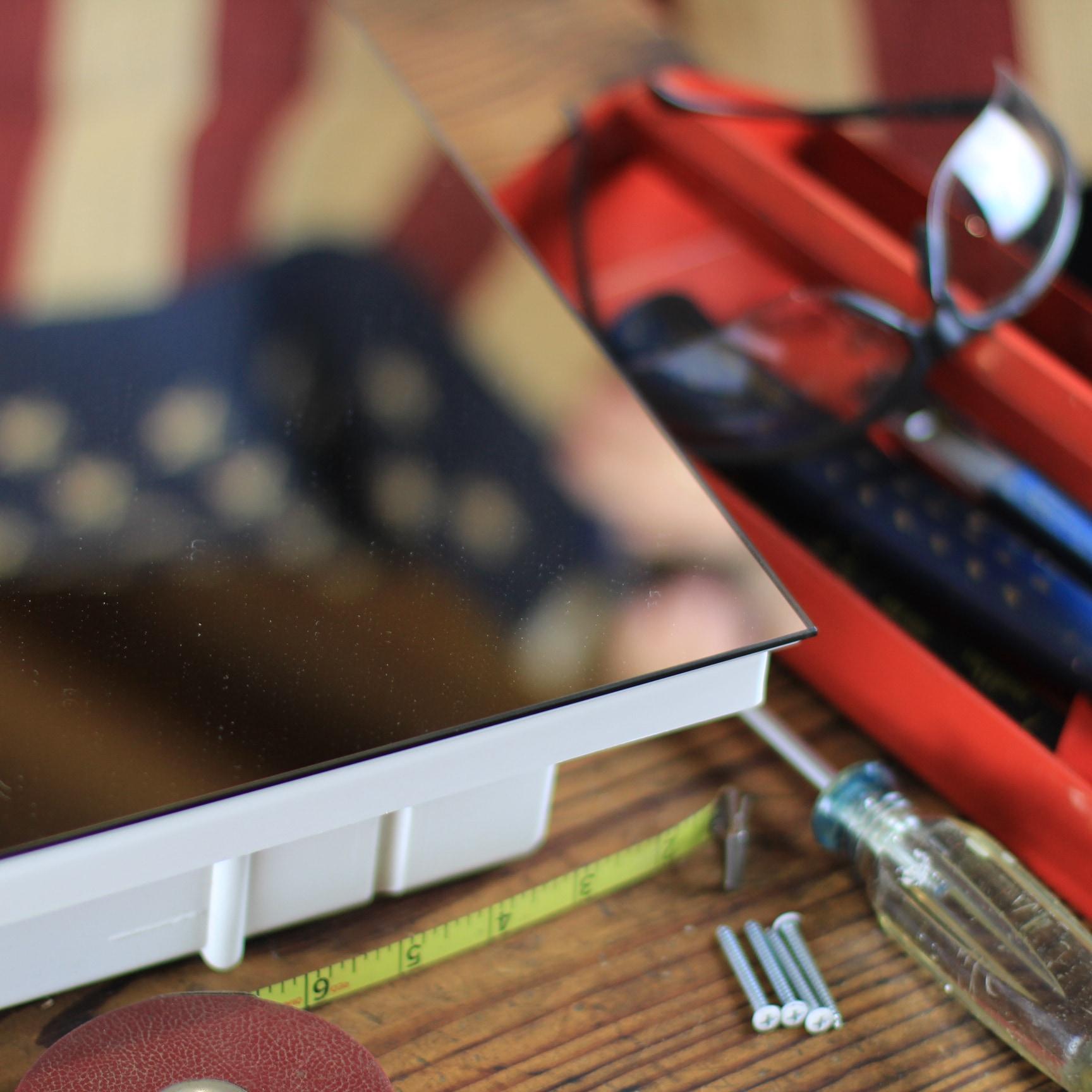 21-2-26-07 Media 16in x 26in Frameless Recessed Medicine Cabinet with 7 shelves