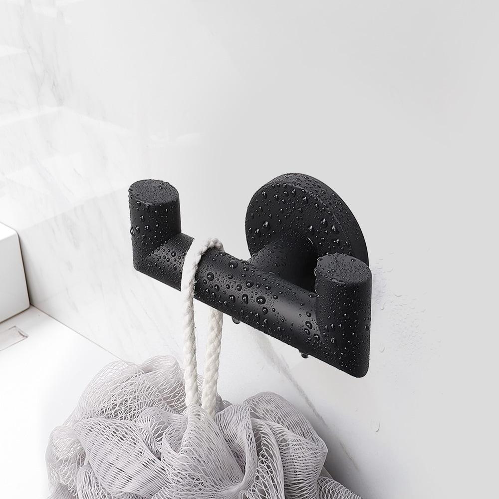 BWE Wall Mount Knob Double Robe/Towel Hook Bathroom Robe Towel Holder Hand Tower Hanger