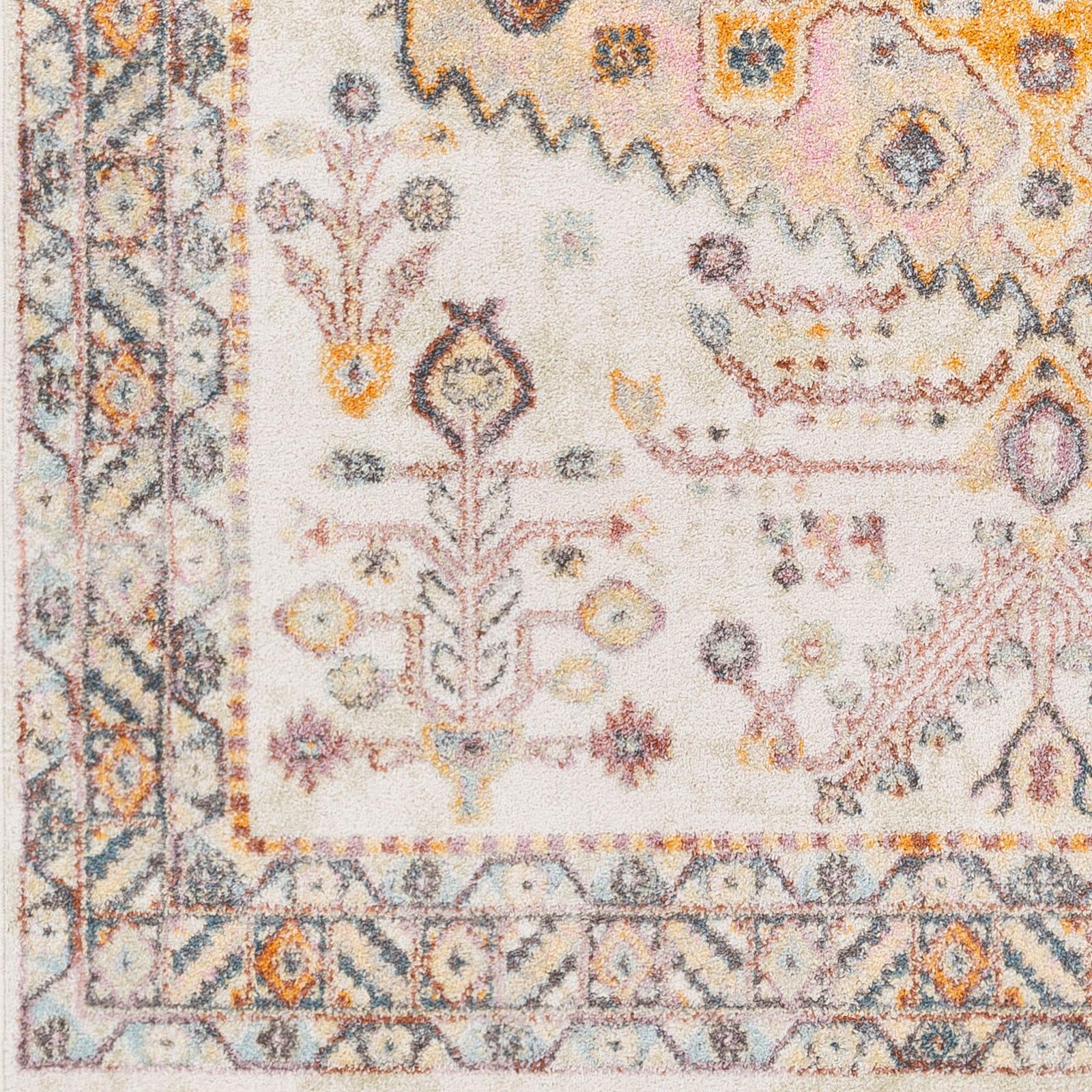 Gray Spot Medium Pile Synthetic Area Rug, 5'3" x 7'3"