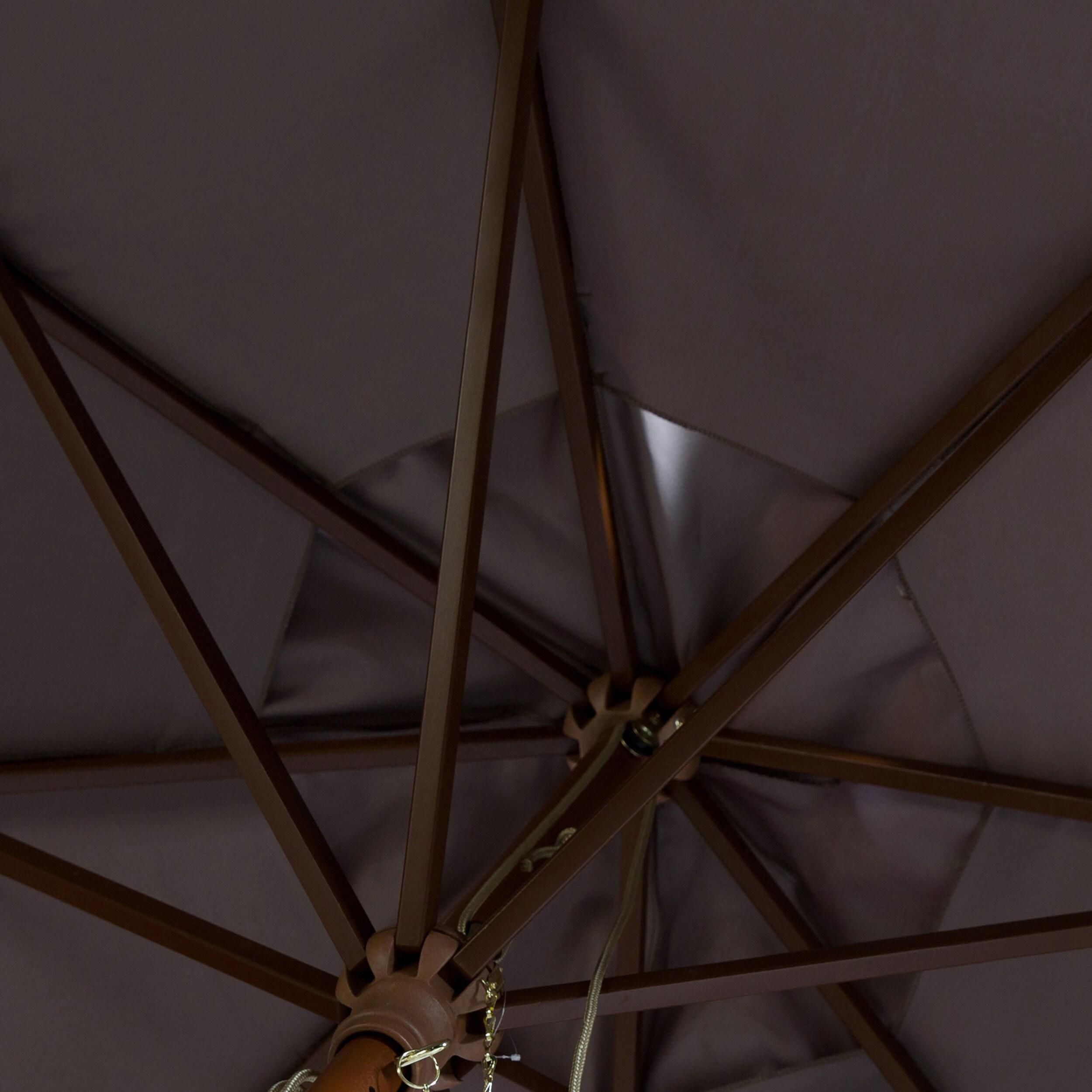 Cannes 11Ft Wooden Pulley Market Umbrella  - PAT8109 - Grey - Safavieh