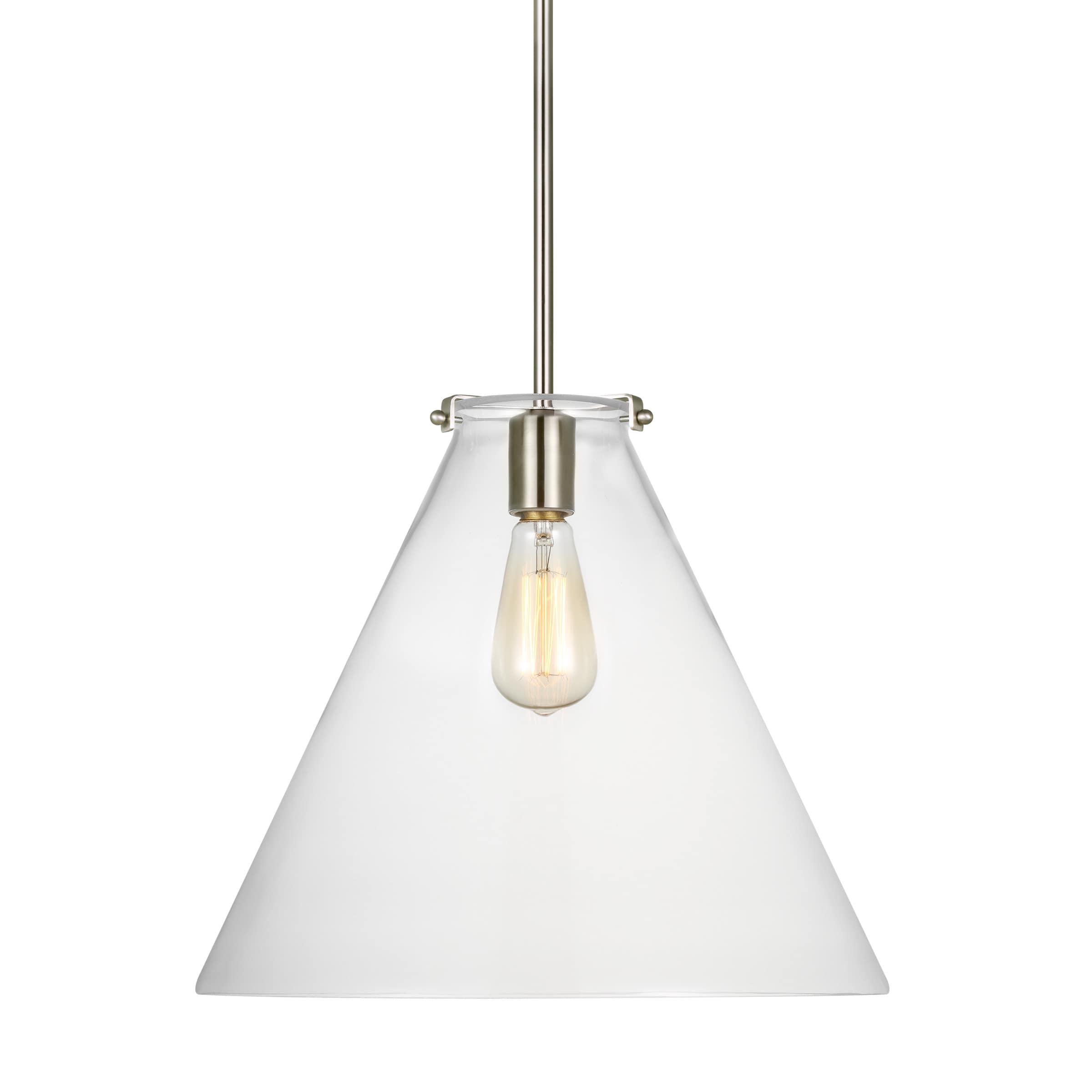 Kate Collection Brushed Nickel Clear Glass Pendant Light