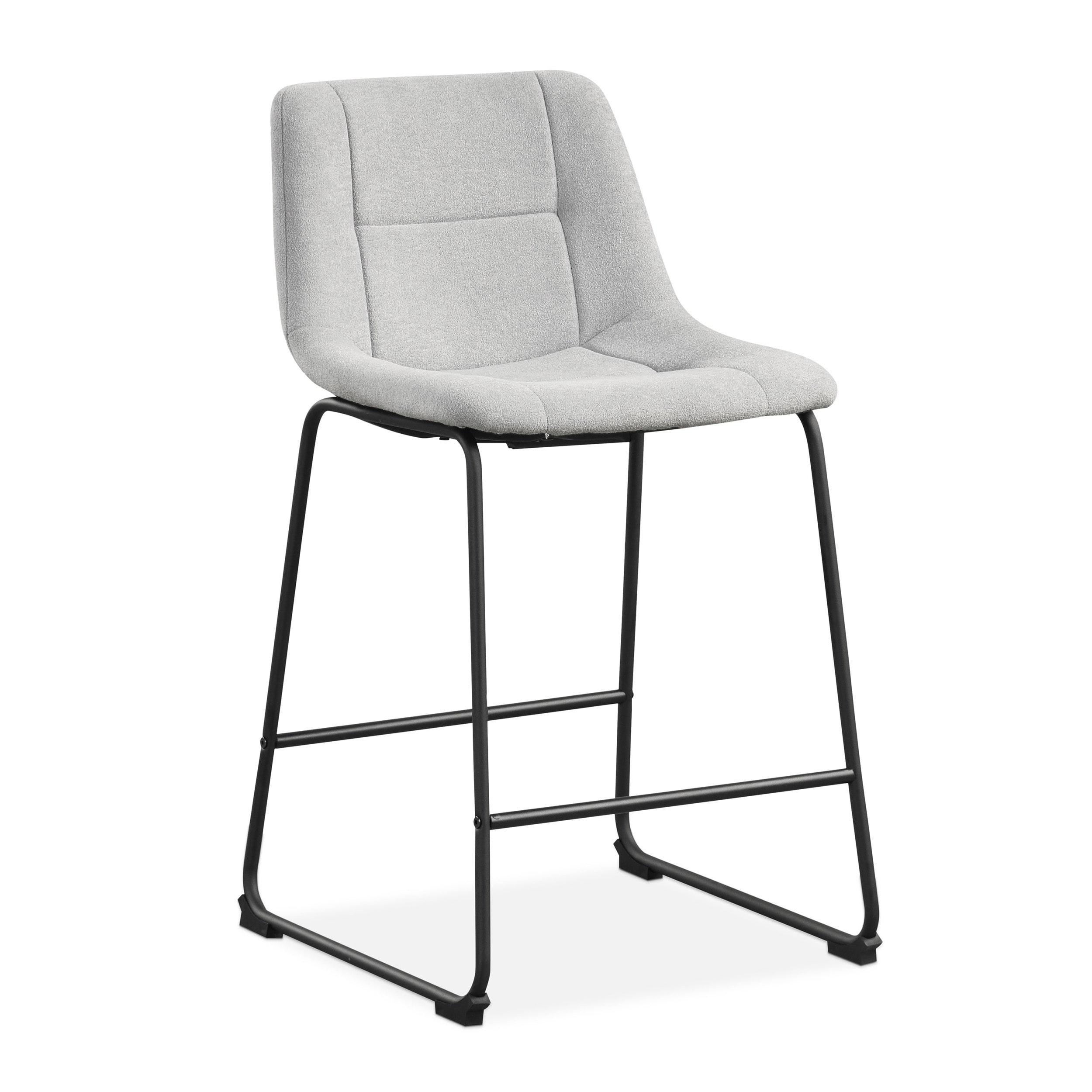 Furniture of America Perri Modern Chenille Counter Height Dining Chairs, Gray (Set of 2)