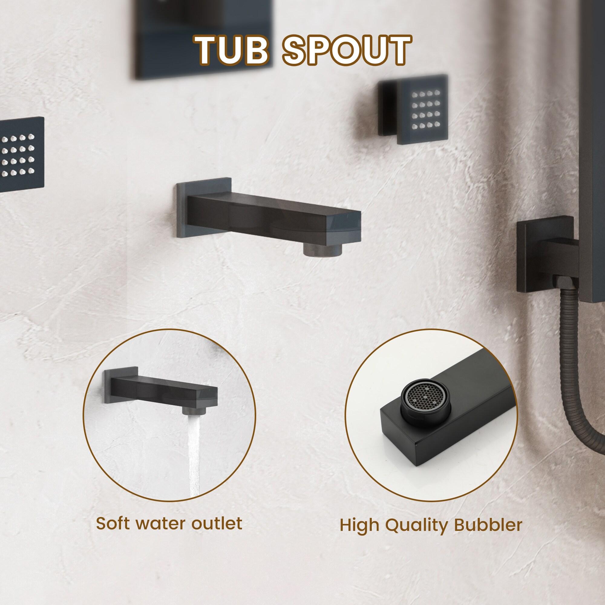 Matte Black Stainless Steel Wall Mounted Shower System with Body Jets