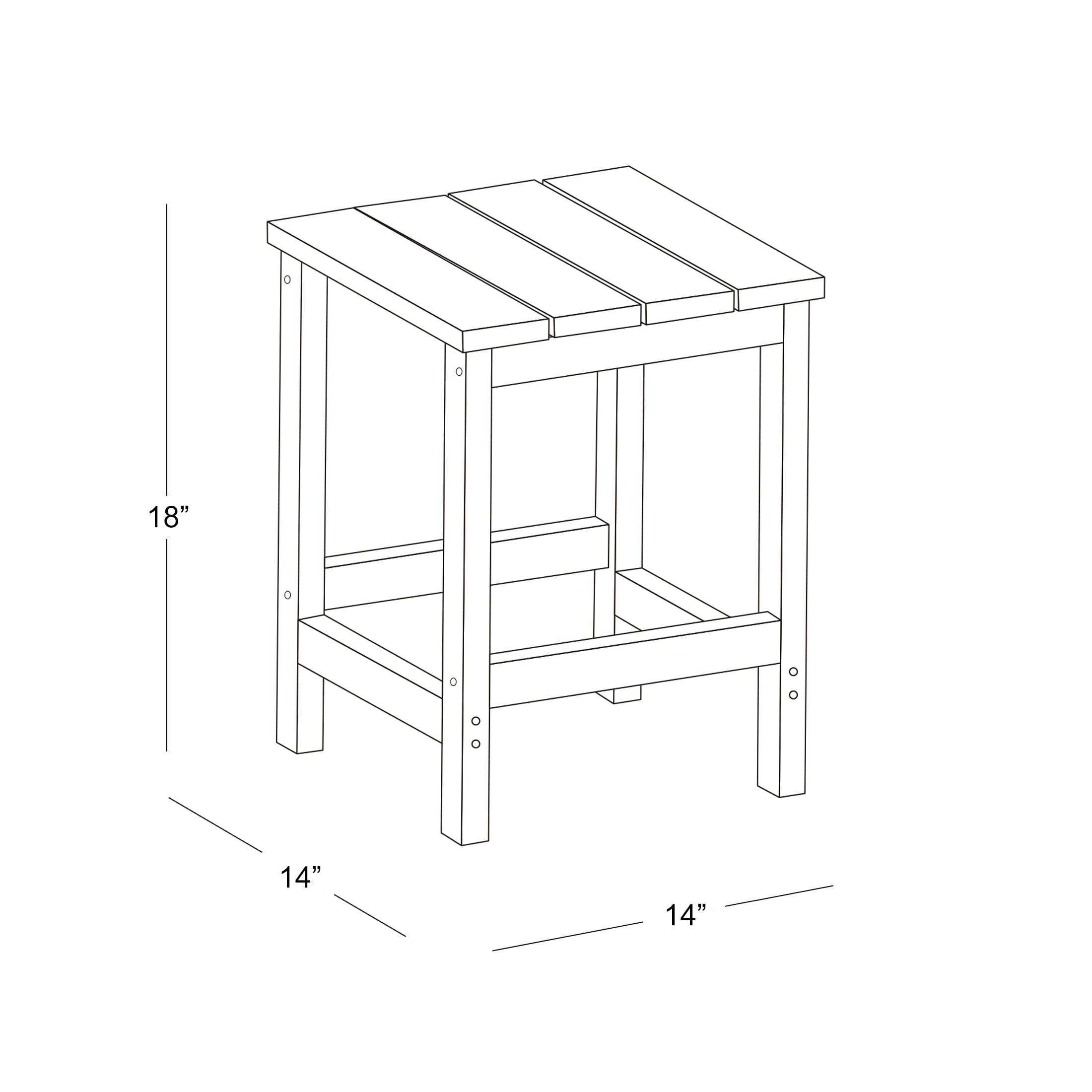 Westin Outdoor Patio Plastic Side Accent Table, Black