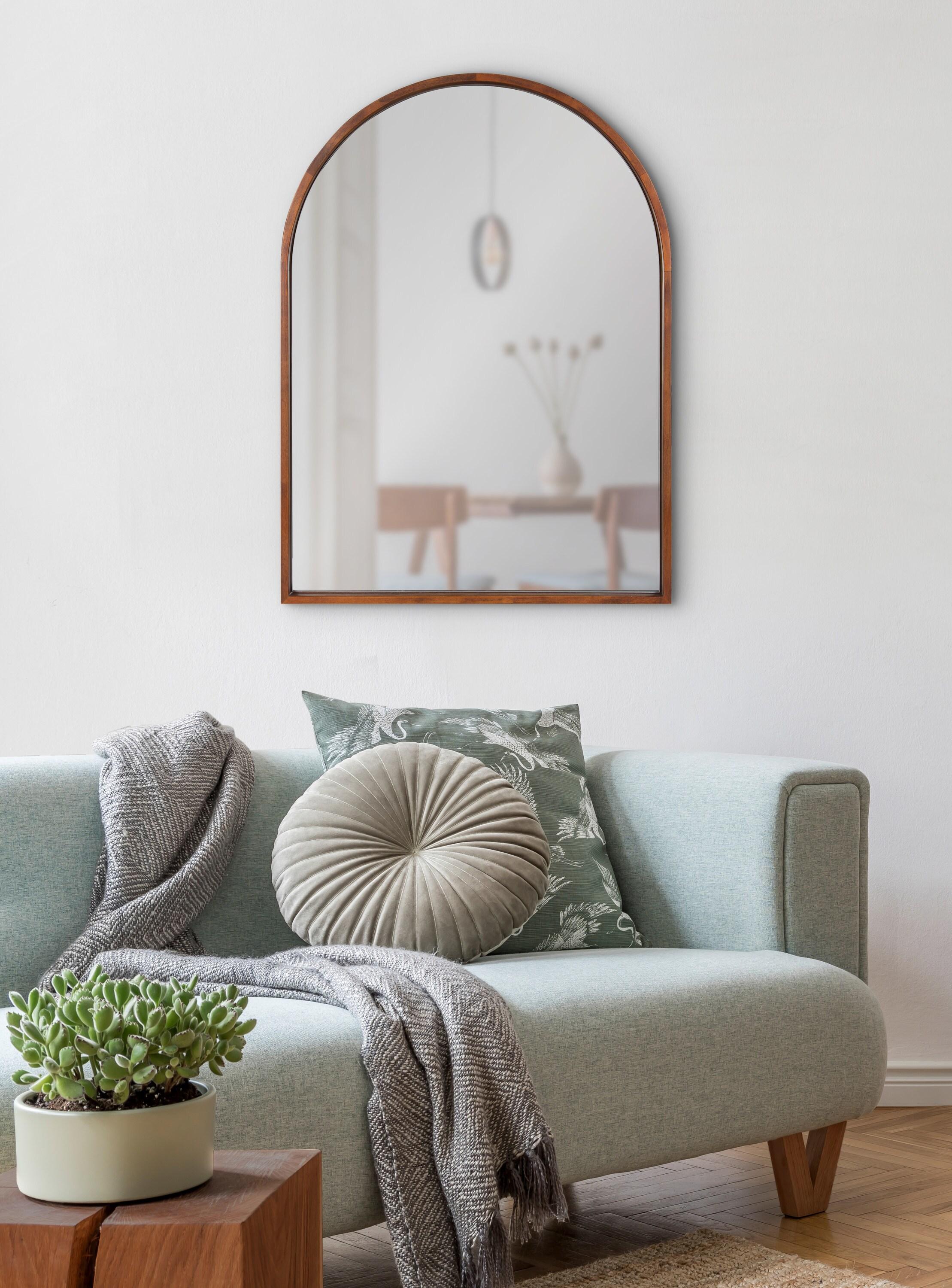 Kate & Laurel All Things Decor 24"x32" Valenti Mid-Century Modern Arched Wall Mirror: Includes Mounting Hardware