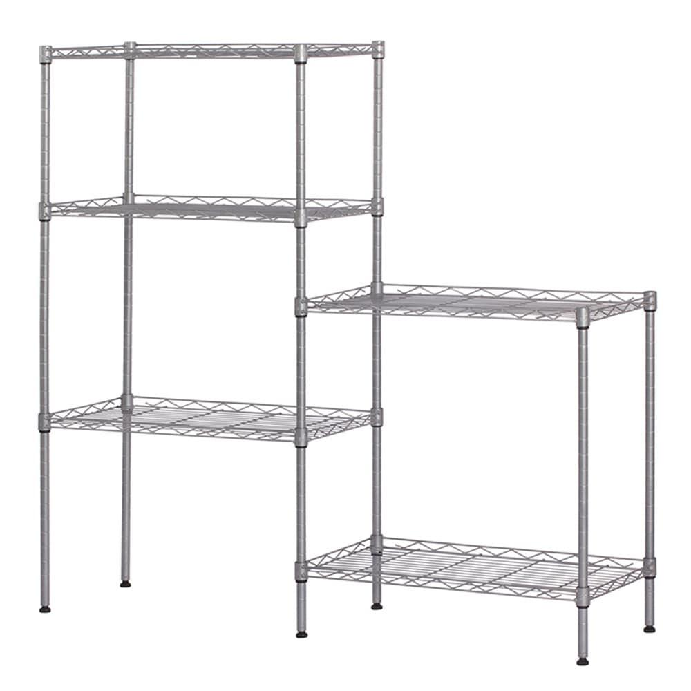 Ktaxon 60"x22"x12" Heavy Duty 5-Tier Wire Shelving Rack Adjustable Shelf Storage Silver