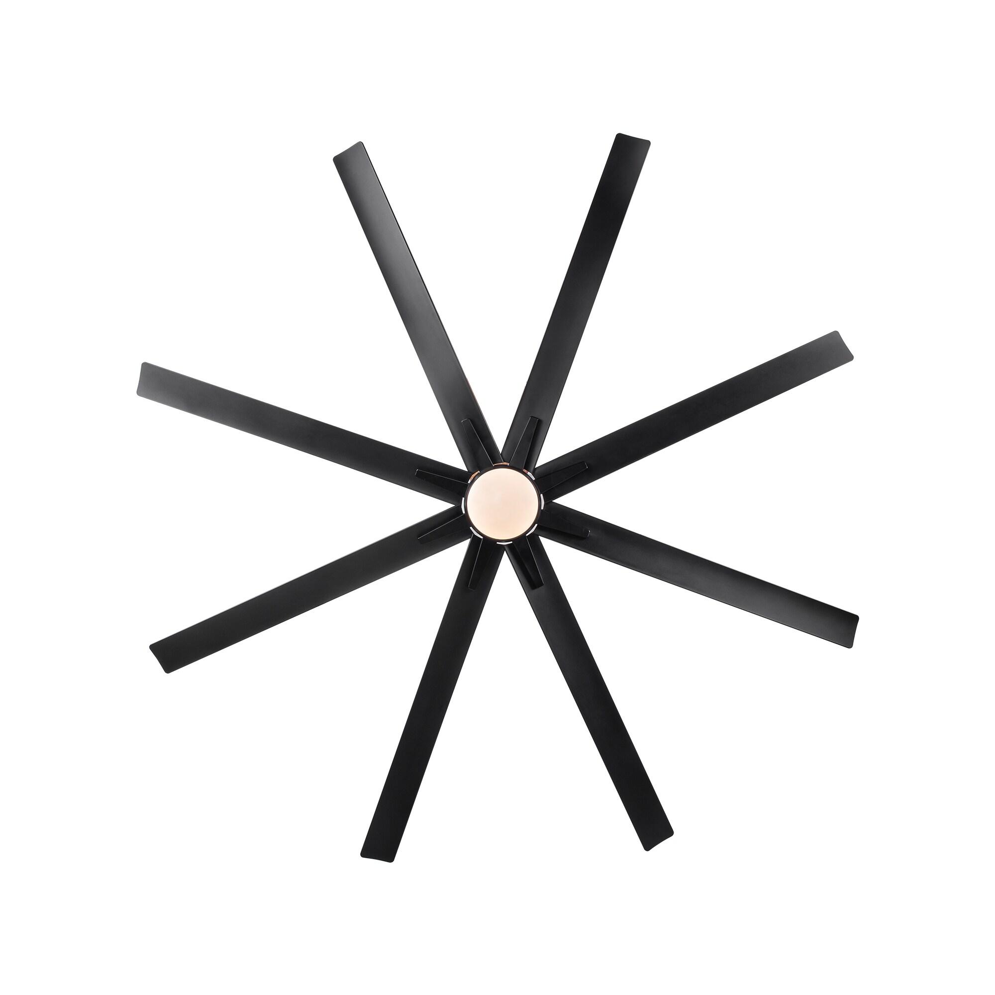 Wellspeed 72 in. Large Ceiling Fan with Integrated LED and 8 Blade, for Mordern Indoor/Outdoor, Black