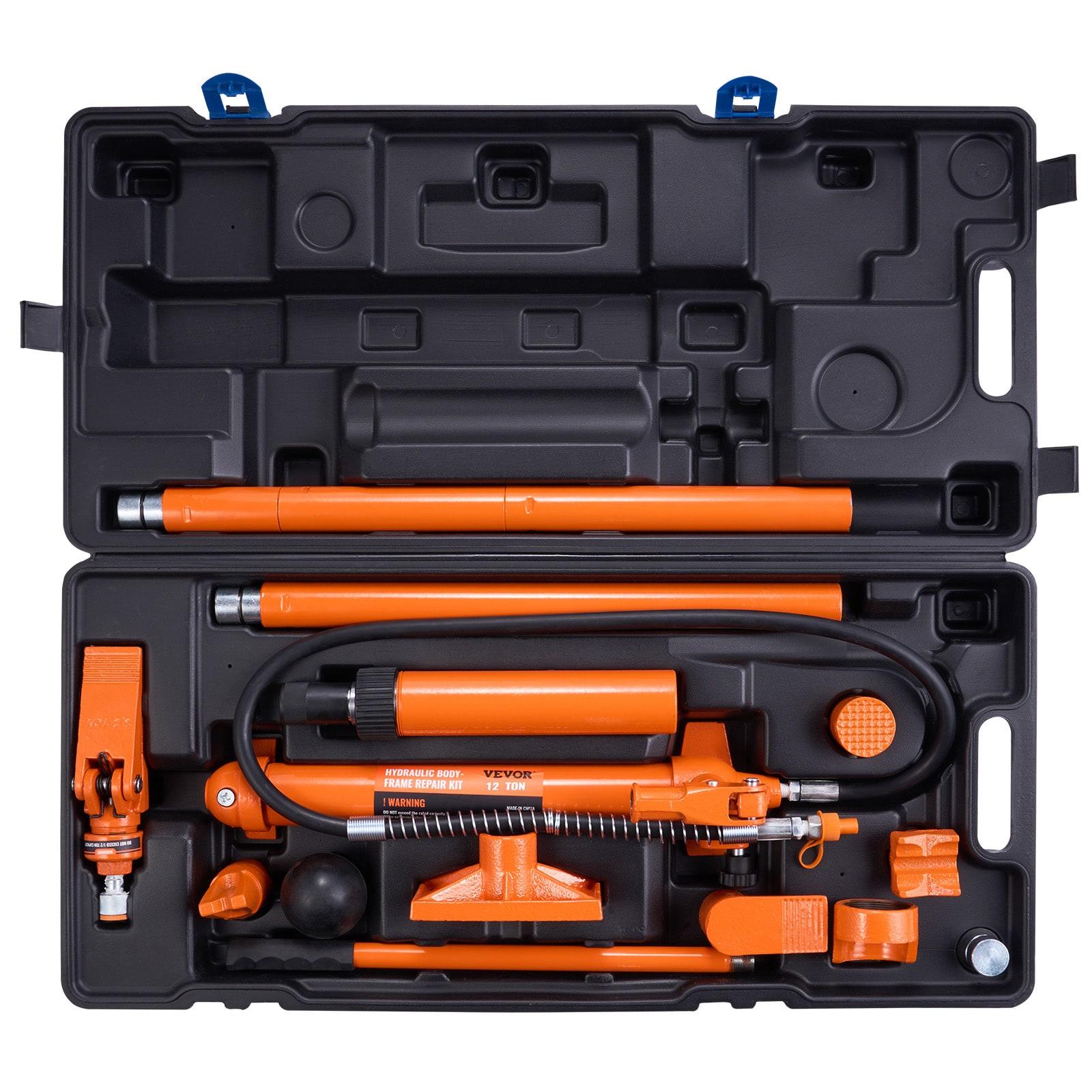 12 Ton Porta Power Hydraulic Jack Kit 26455 Lbs. Load Body Repair Tool with 4.6 ft. Oil Hose Carry Case for Automotive