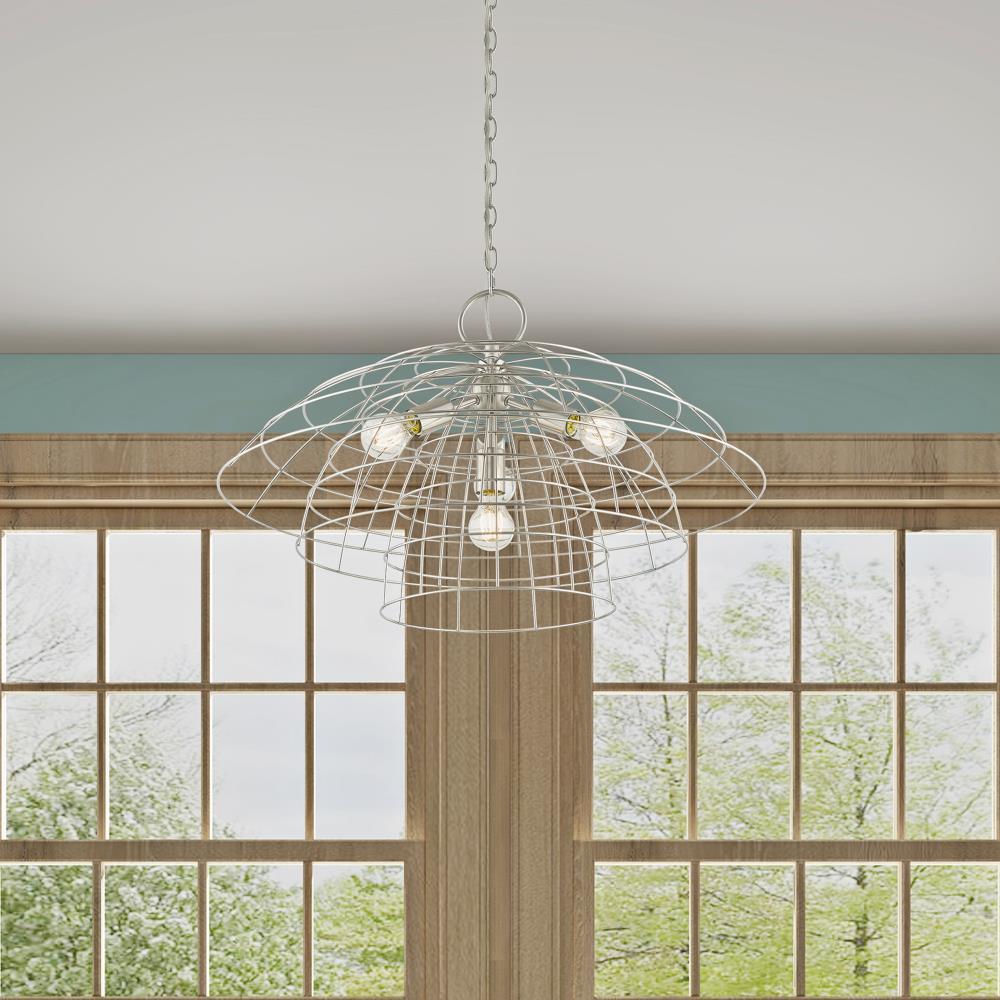 Livex Lighting Brooklyn 4 - Light Chandelier in  Brushed Nickel
