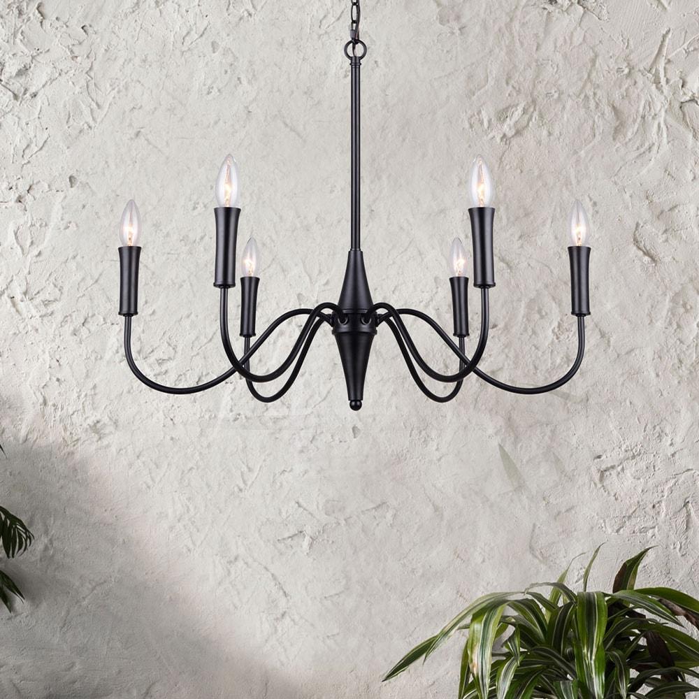 ICH1103A06BK-Canarm Inc-Brielle - 6 Light Chandelier-23.25 Inches Tall and 25.75 Inches Wide-Matte Black Finish