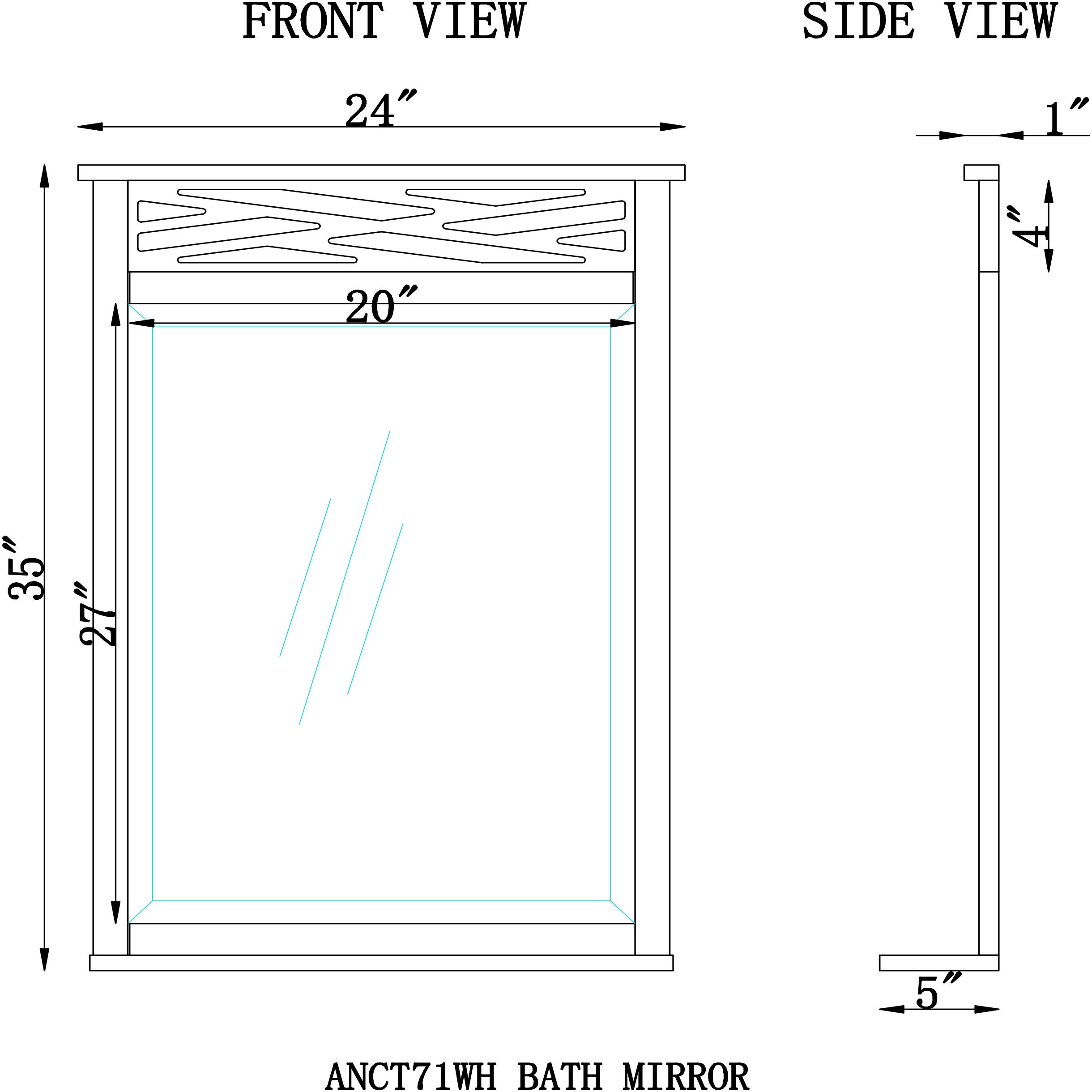 Coventry Bath Mirror White - Alaterre Furniture