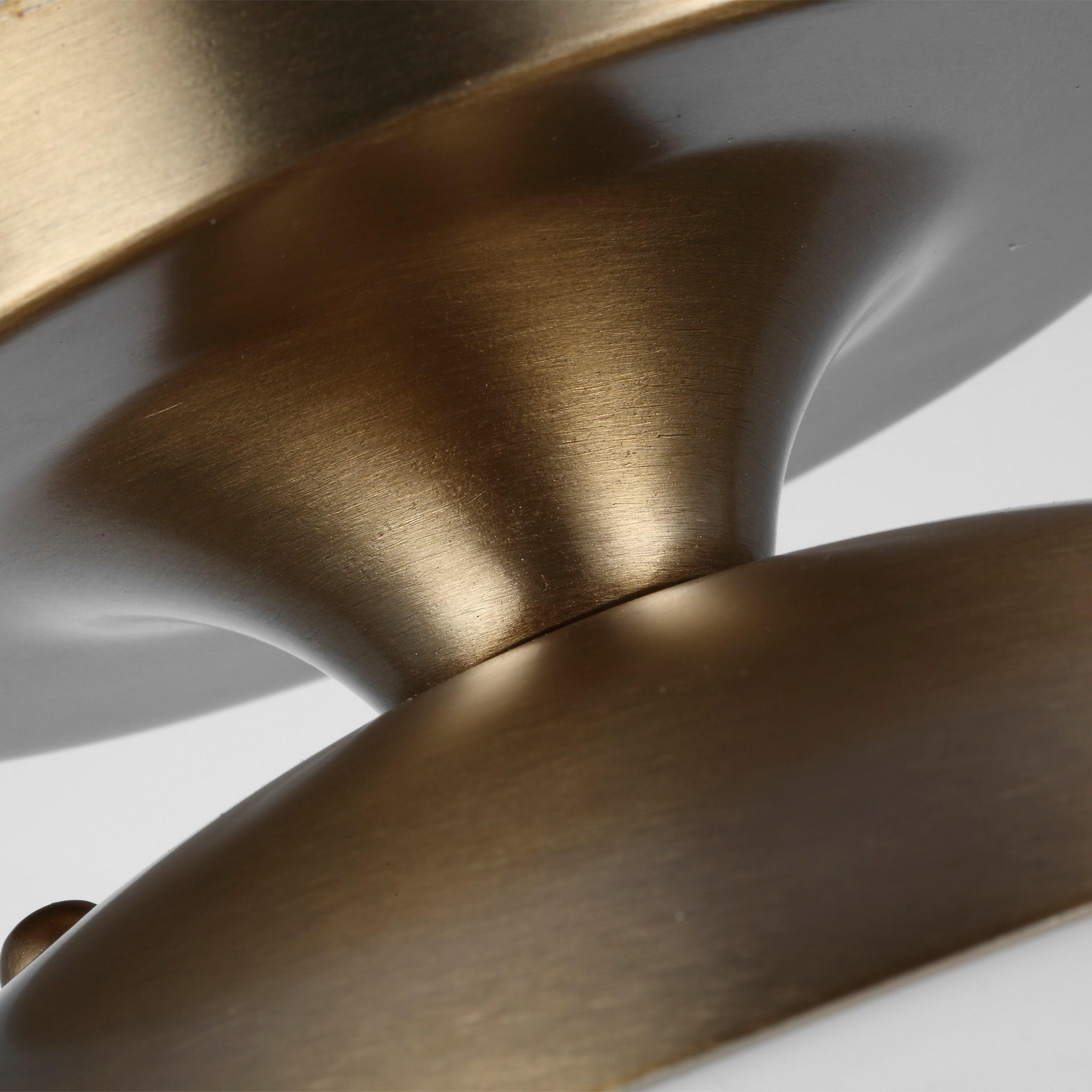 Satin Brass Globe Semi-Flush Mount Light with White Glass