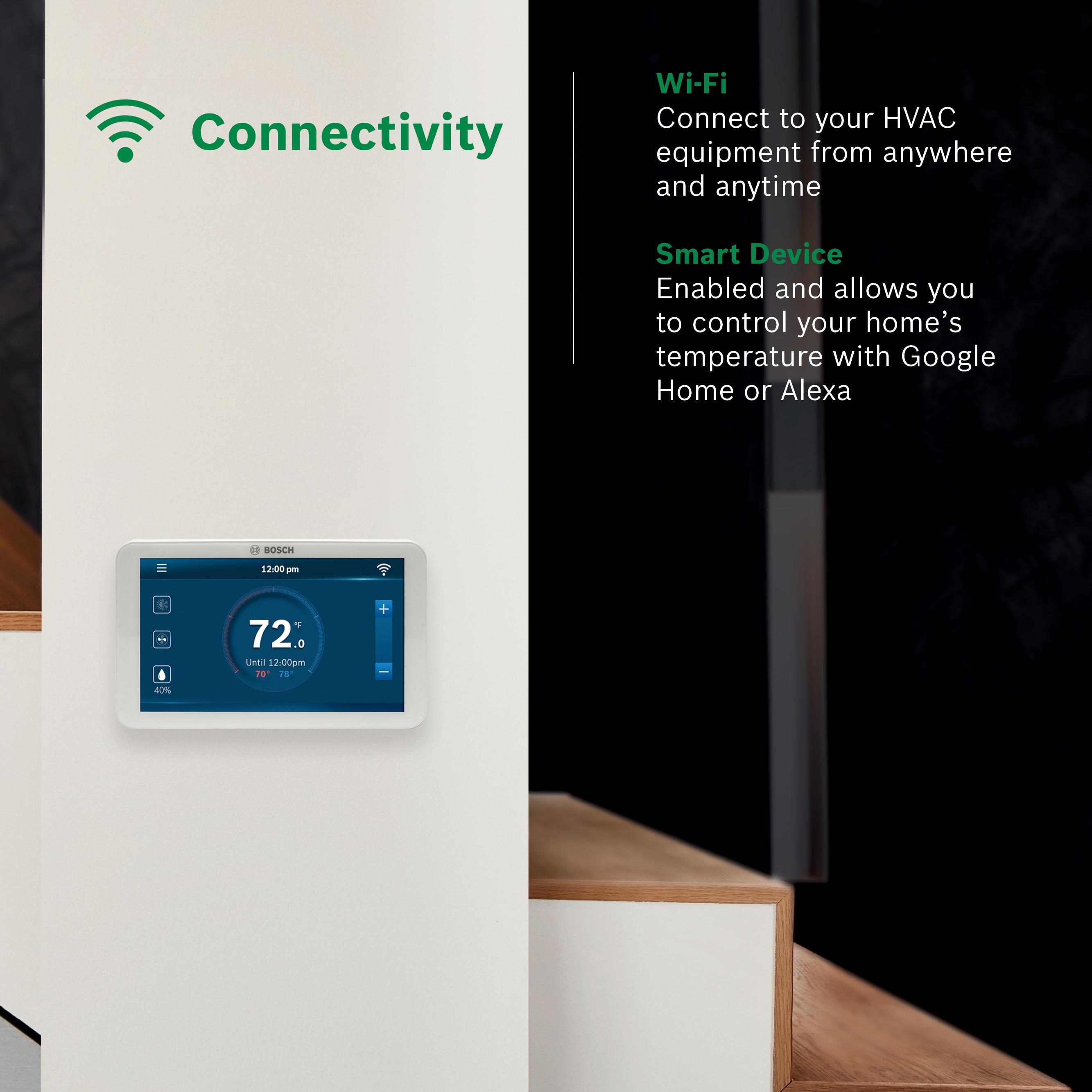 White Digital Touchscreen Programmable Wi-Fi Thermostat