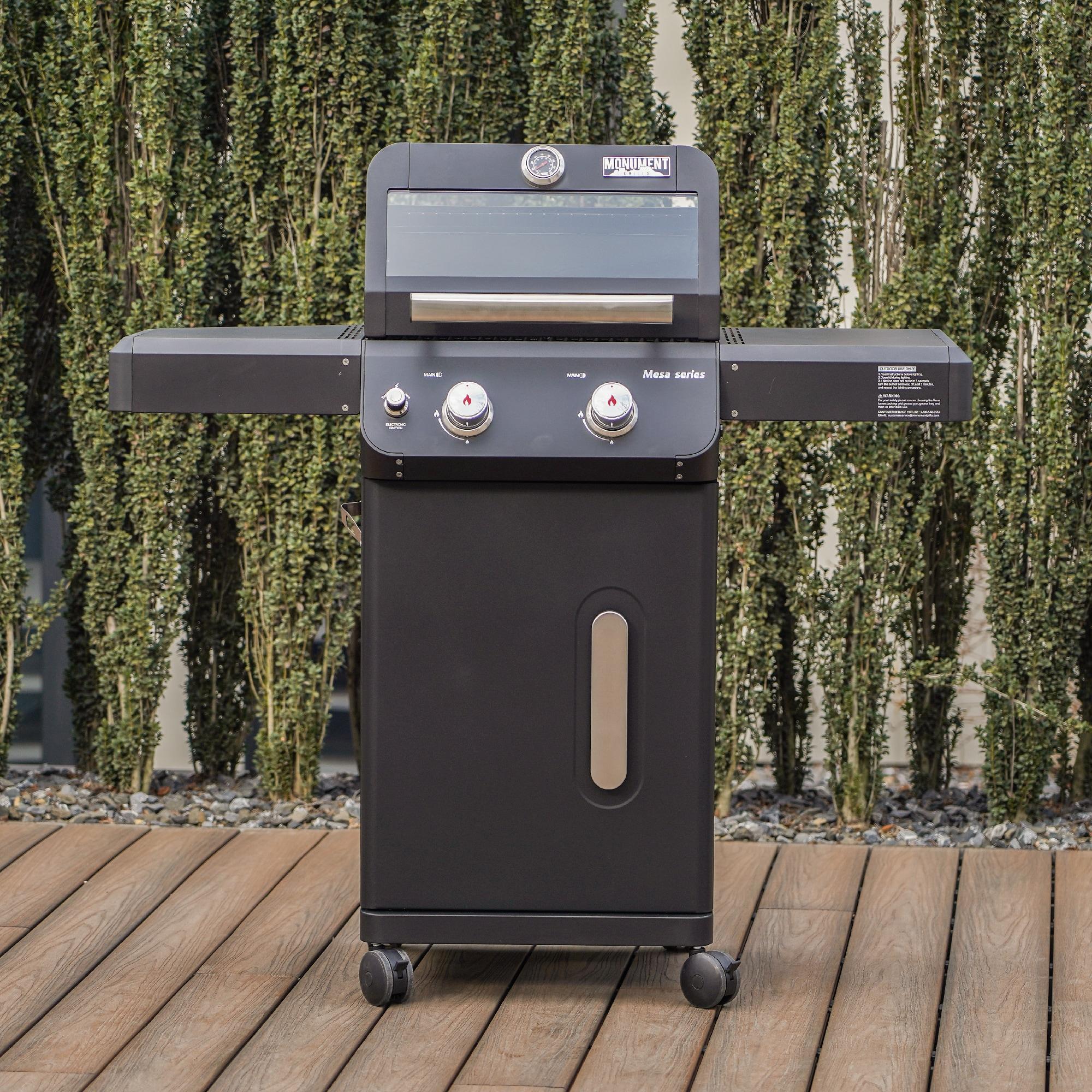 Monument Grills Mesa Series 2-Burner Free Standing Stailless Liquid Propane 24000 BTU Gas Grill with Cabinet