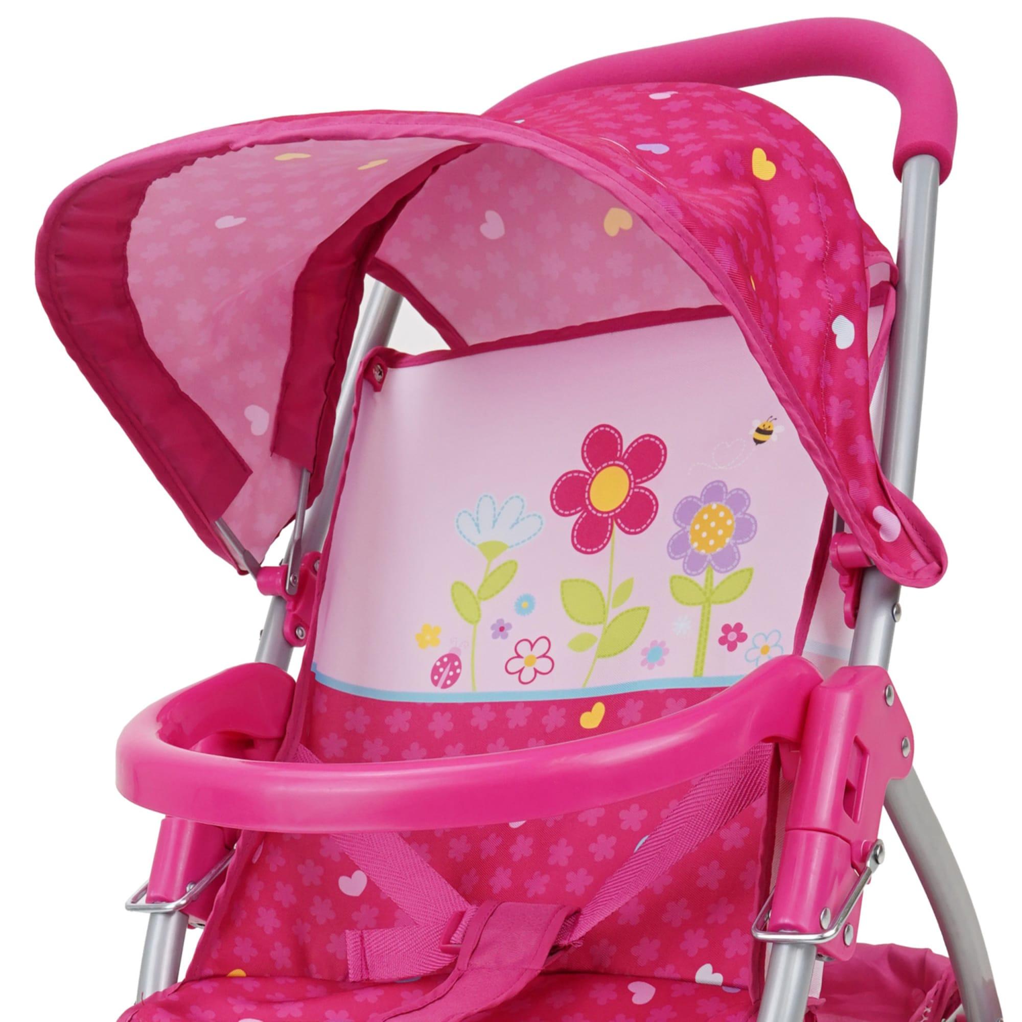 509: Garden Doll Jogger Stroller W/ Safety Harness & Retractable Canopy