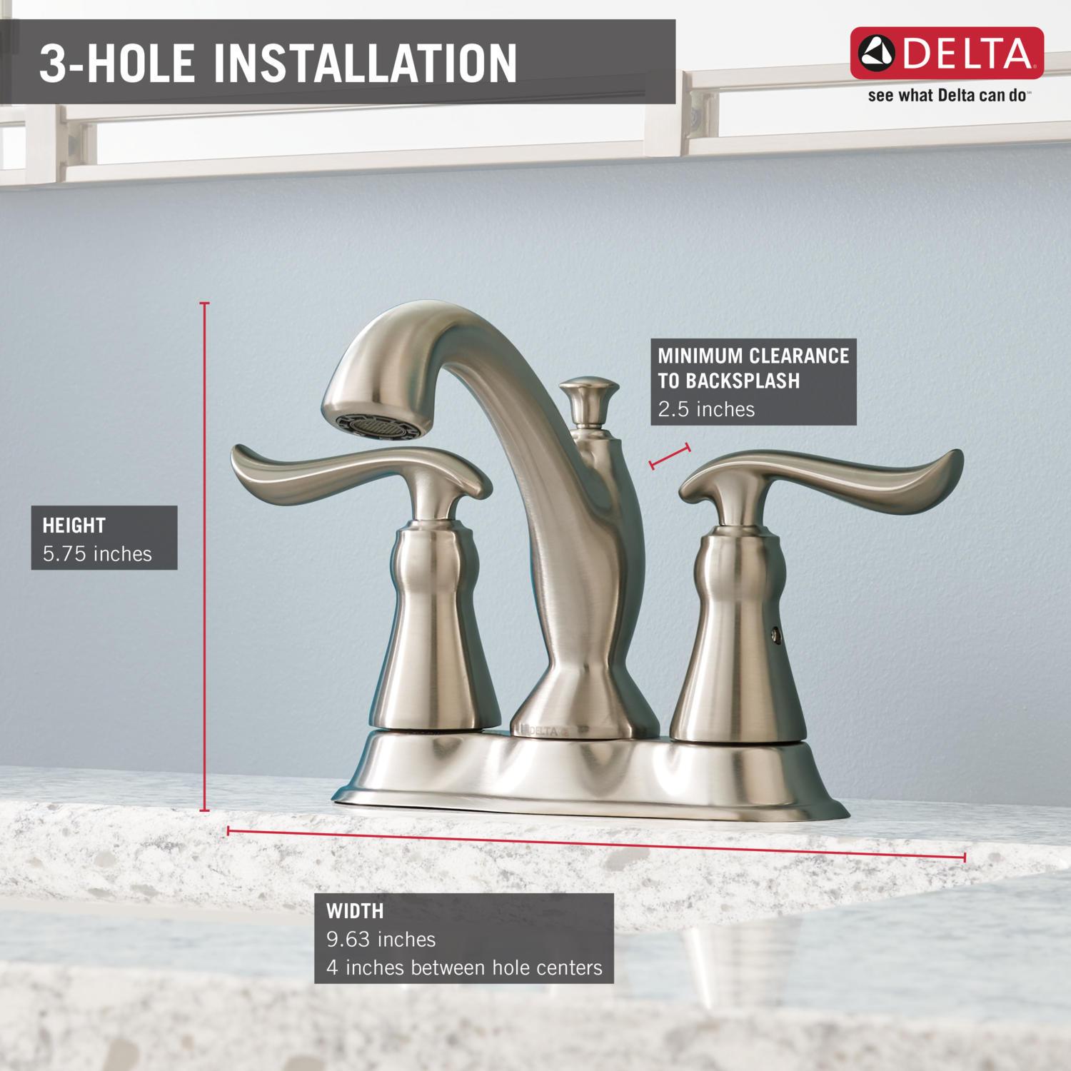 Linden Centerset Bathroom Faucet with Drain Assembly, 2-handle Bathroom Sink Faucet
