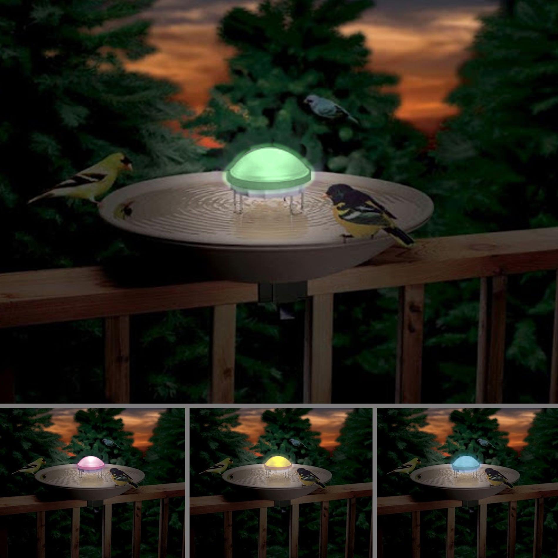 Water Wiggler Bird Bath Water Agitator, Includes Rainbow Night Light