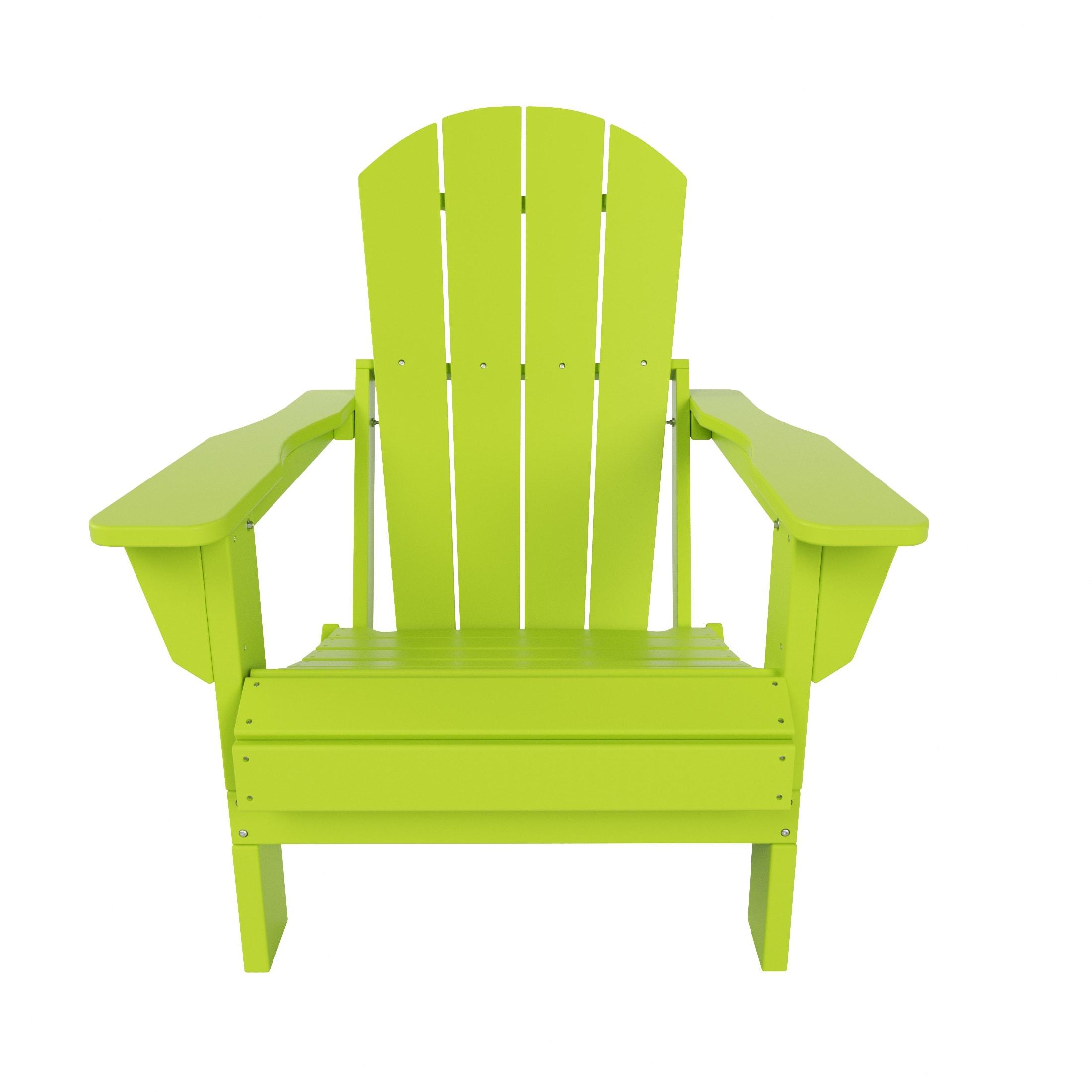 Lime Green HDPE Folding Adirondack Patio Chair