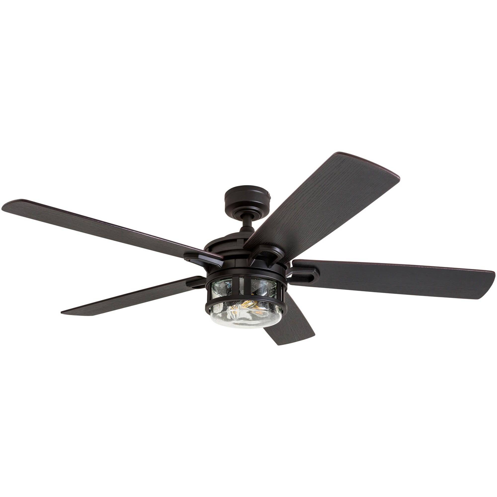 Honeywell 52-Inch Bontera Indoor 5 Blade Matte Black Craftsman Ceiling Fan with Remote Control