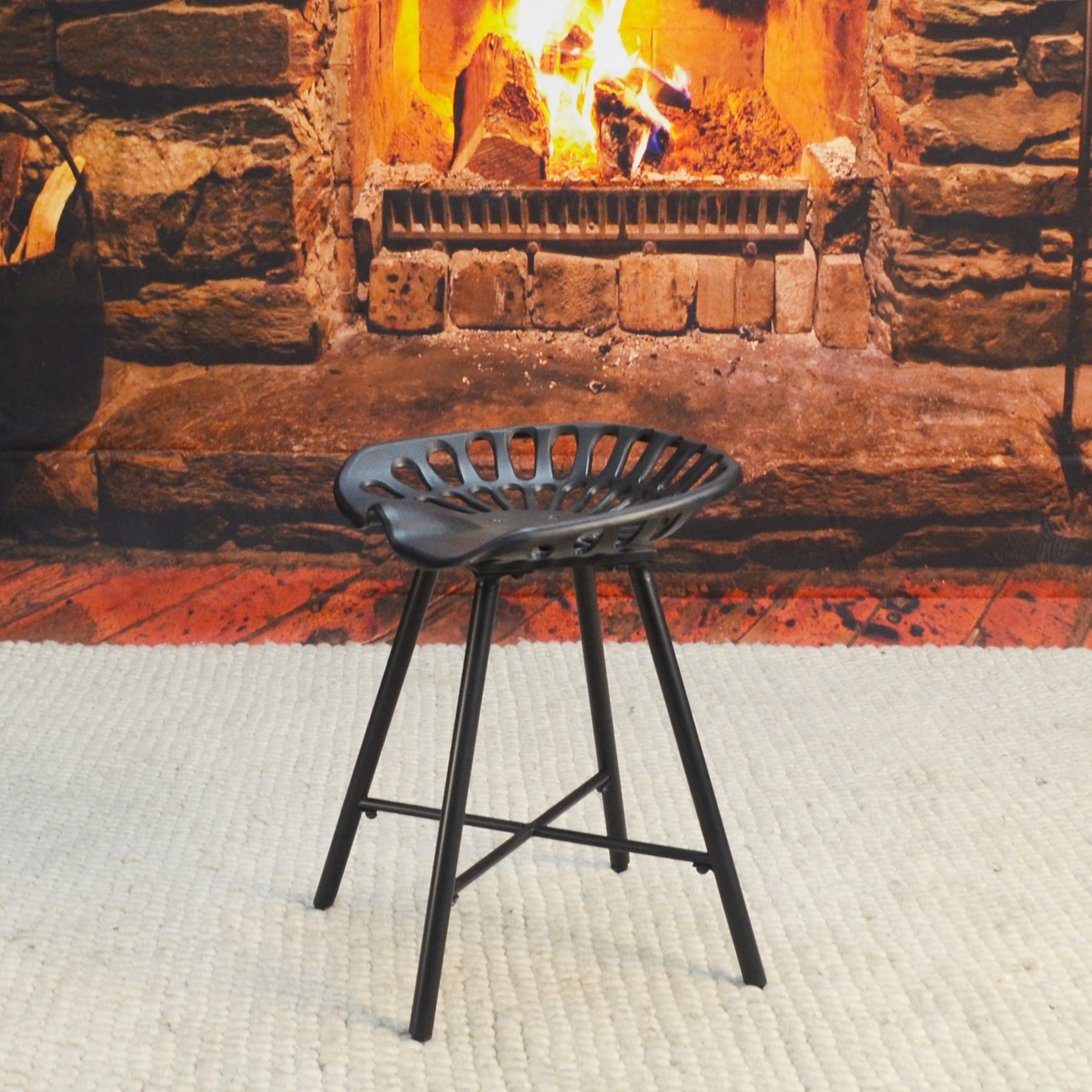Carolina Living Kadin Tractor Seat Fireside Bench Black: Cast Iron, Farmhouse Style, Powder-Coated Finish
