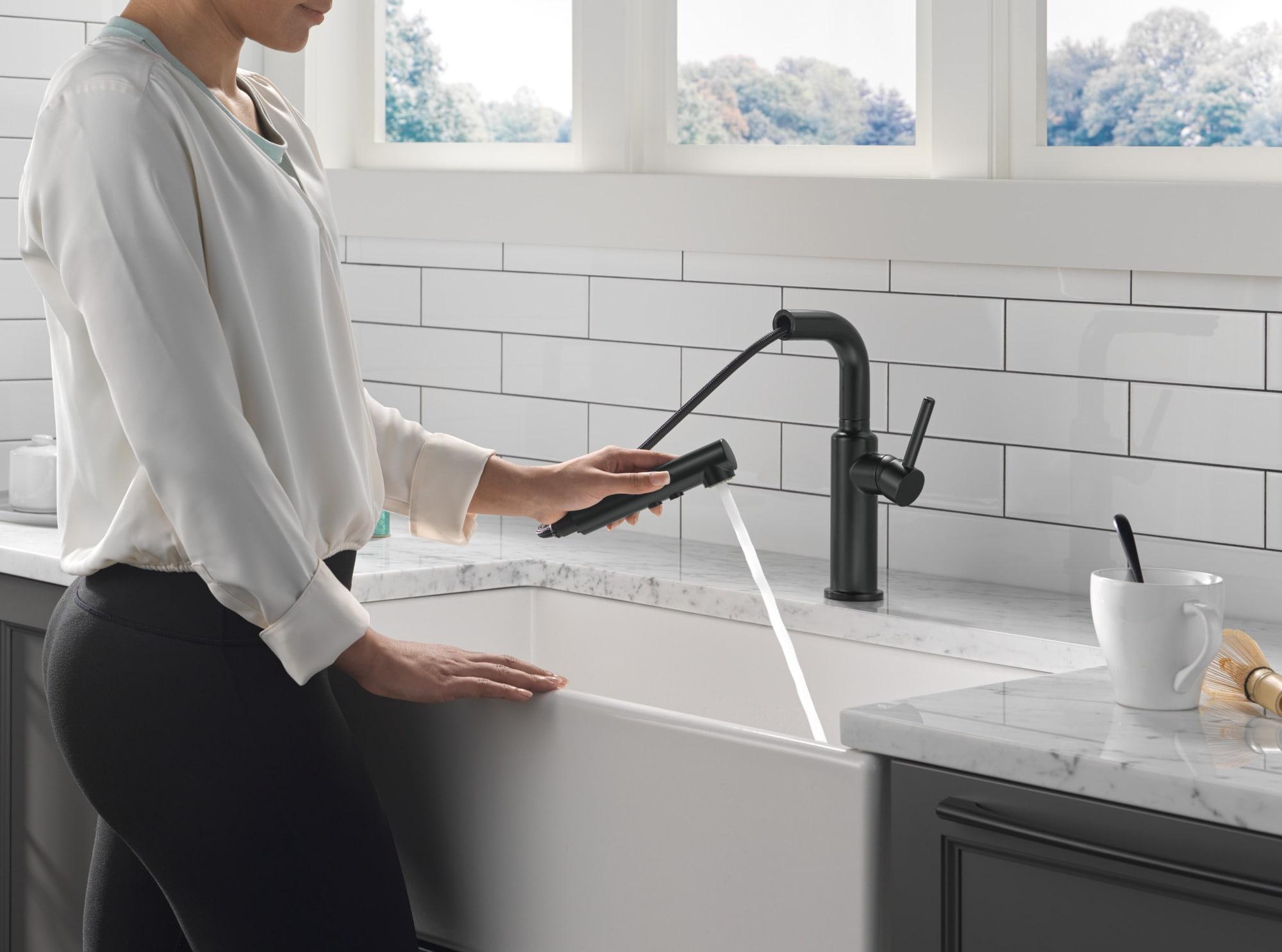 Daneri Pull-Out Sprayer Kitchen Faucet, Single Handle Kitchen Sink Faucet