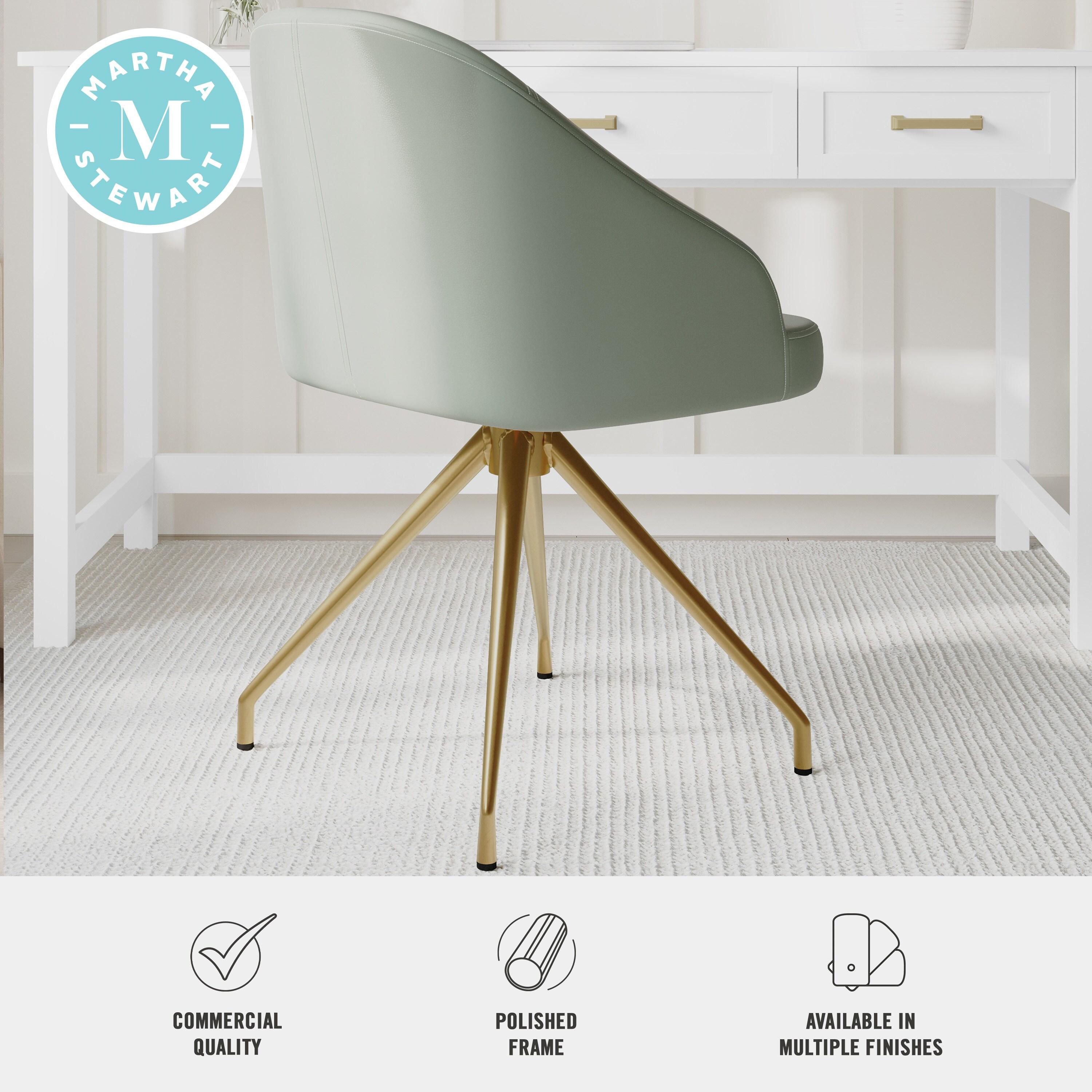 Martha Stewart Martha Stewart Sora Upholstered Stationary Swivel Home Office Chair