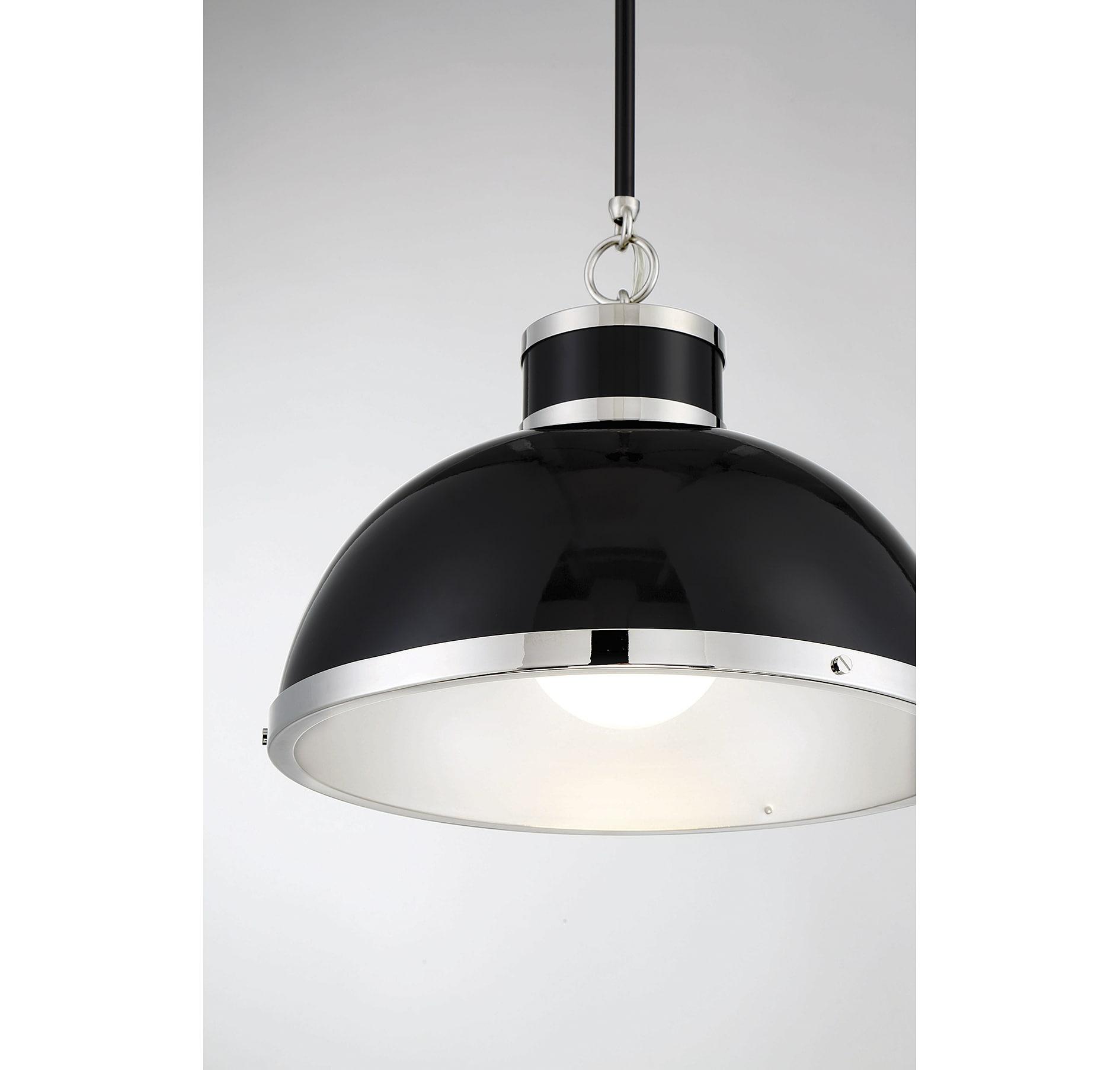 Savoy House Corning 1 - Light Pendant in  Black/Polished Nickel