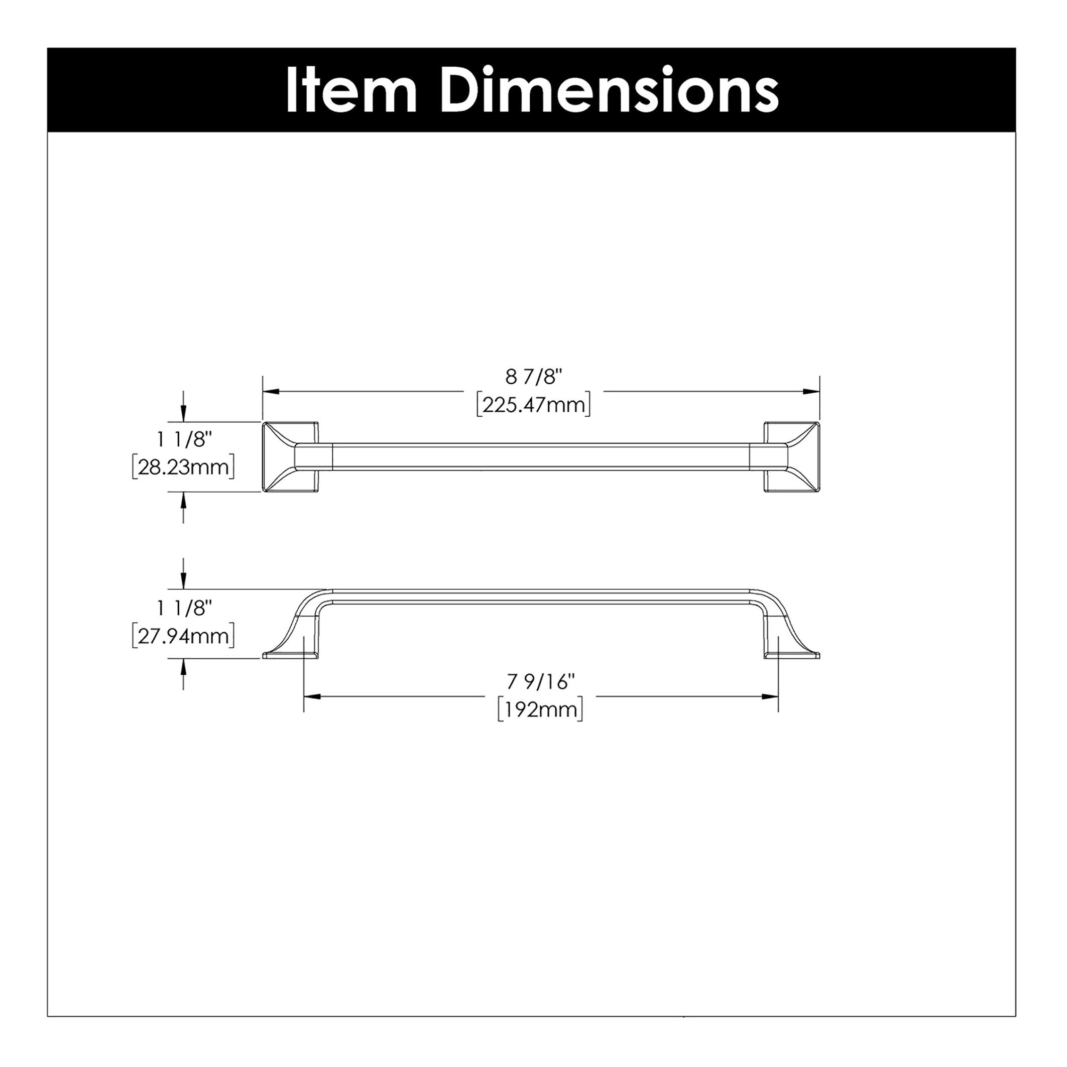 Forge Kitchen Cabinet Handles, Solid Core Drawer Pulls for Cabinet Doors, 7-9/16" (192mm)