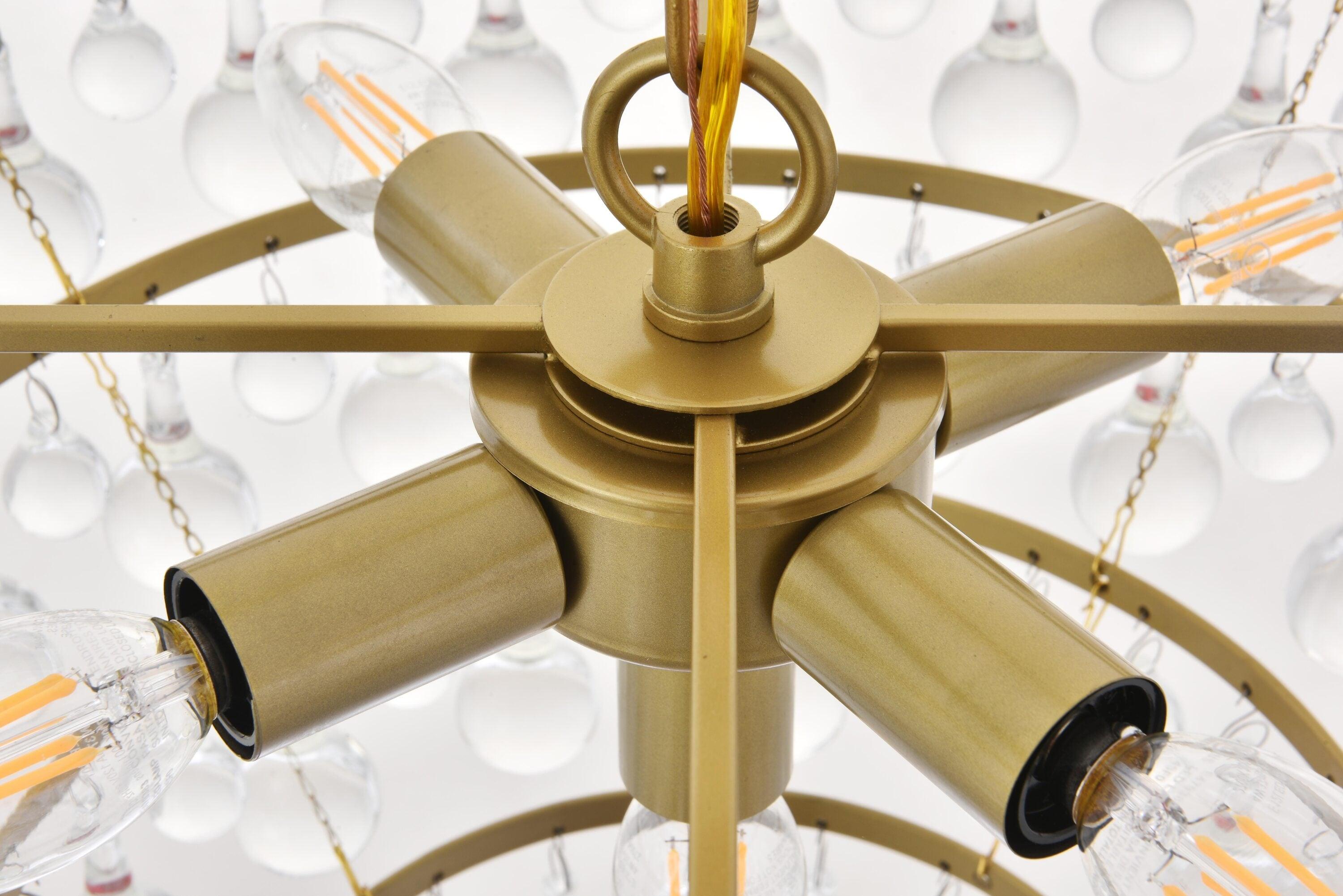 Elegant Lighting Kora 5 light Brass Pendant