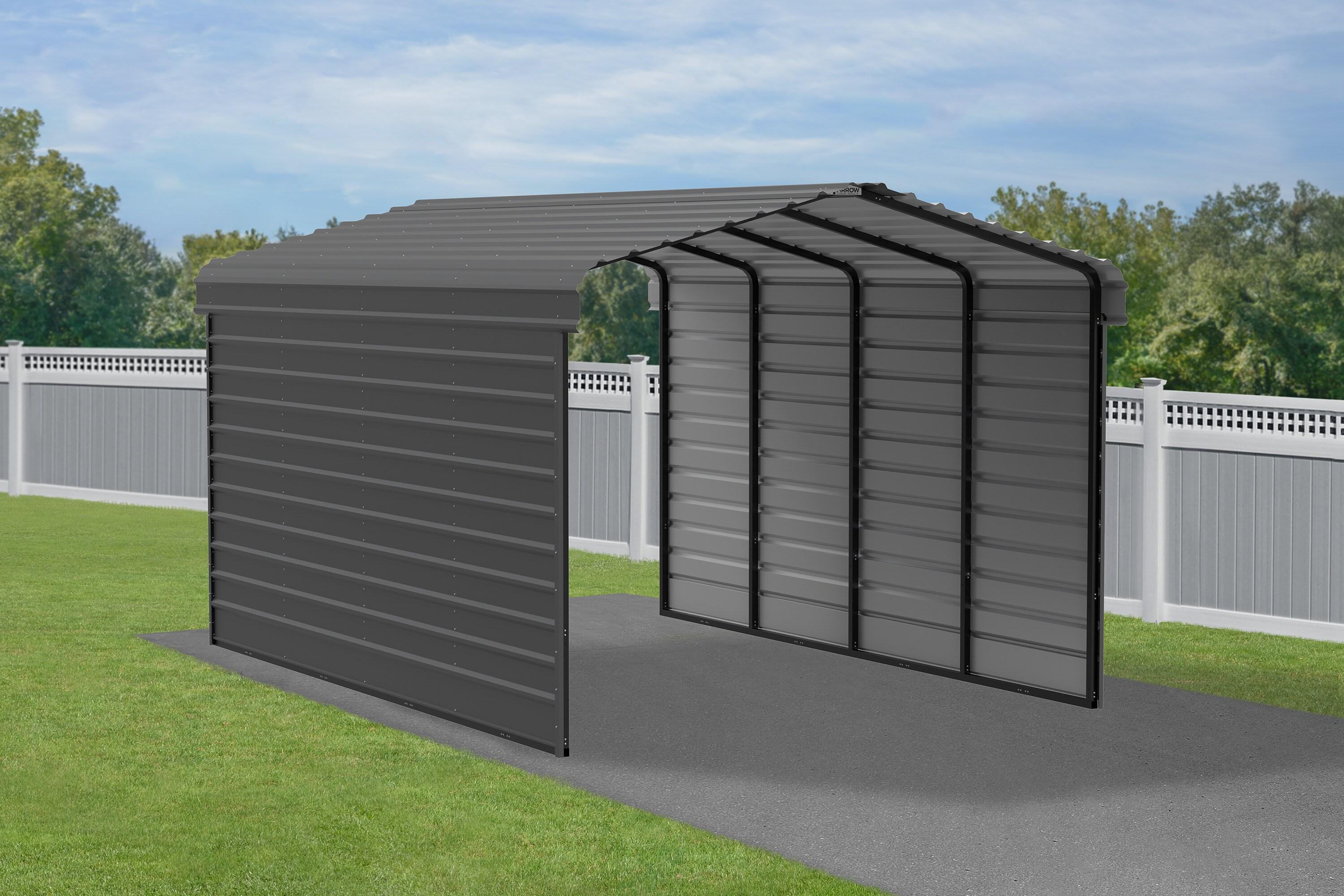 Arrow Arrow Steel Carport with 2 Side Wall Kits, 12x20x09