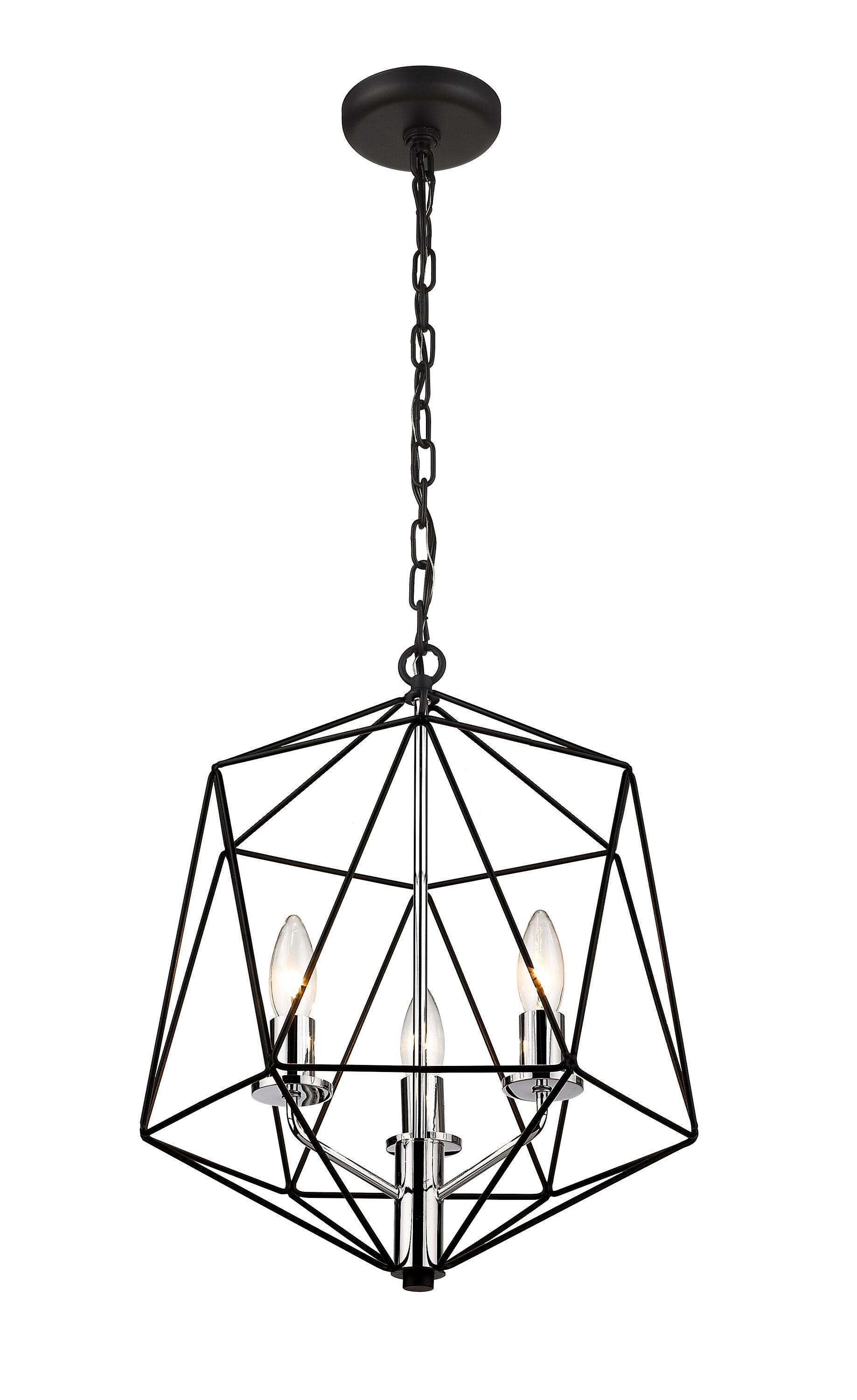 Z-Lite Geo 5 - Light Chandelier in  Matte Black/Chrome