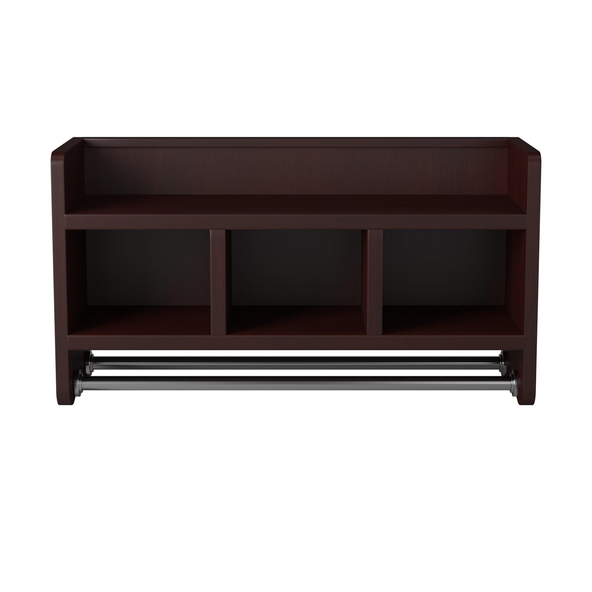 Alaterre 25" Bath Storage Shelf with Towel Rod, Espresso