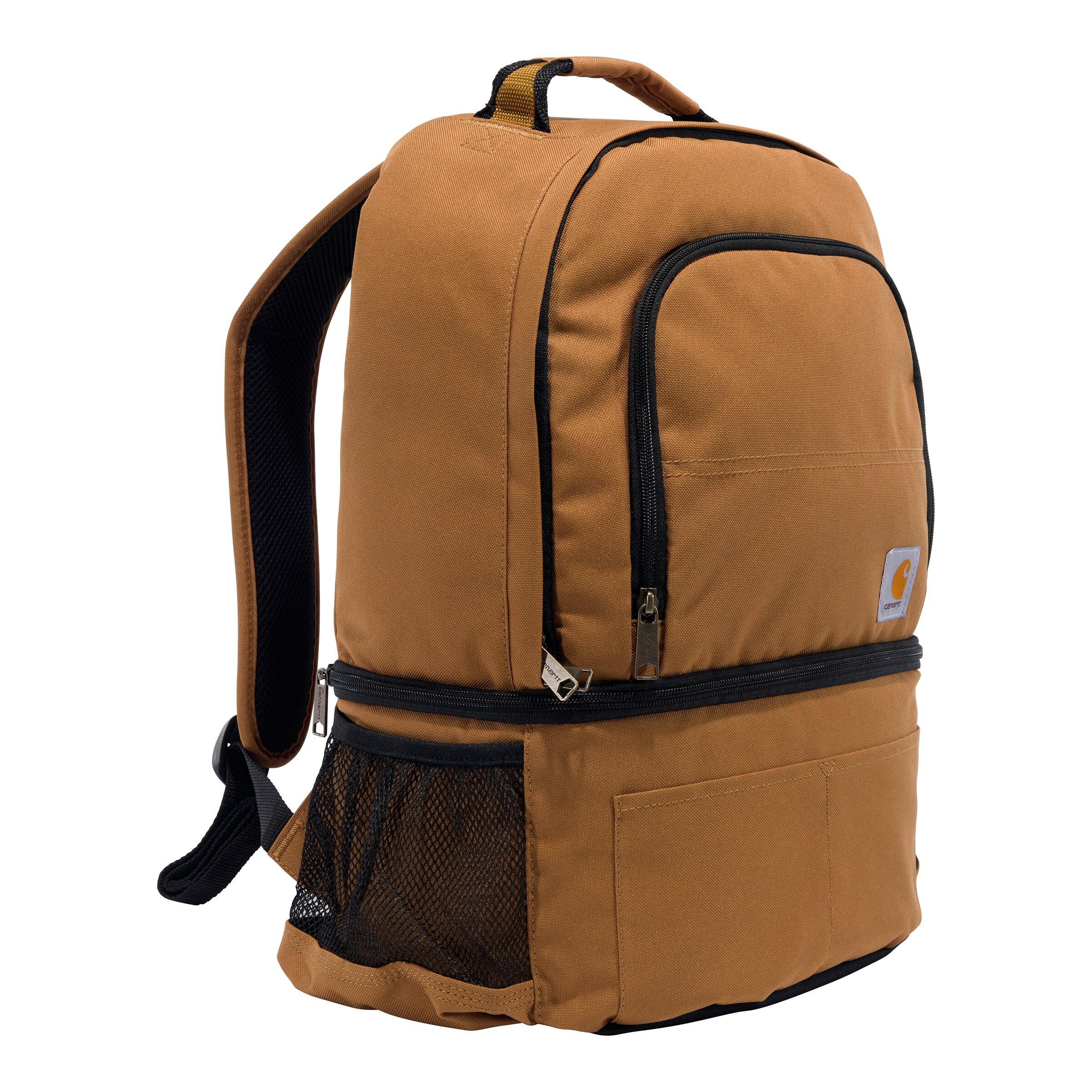 Durable Brown Polyester Insulated Cooler Backpack with Multiple Compartments