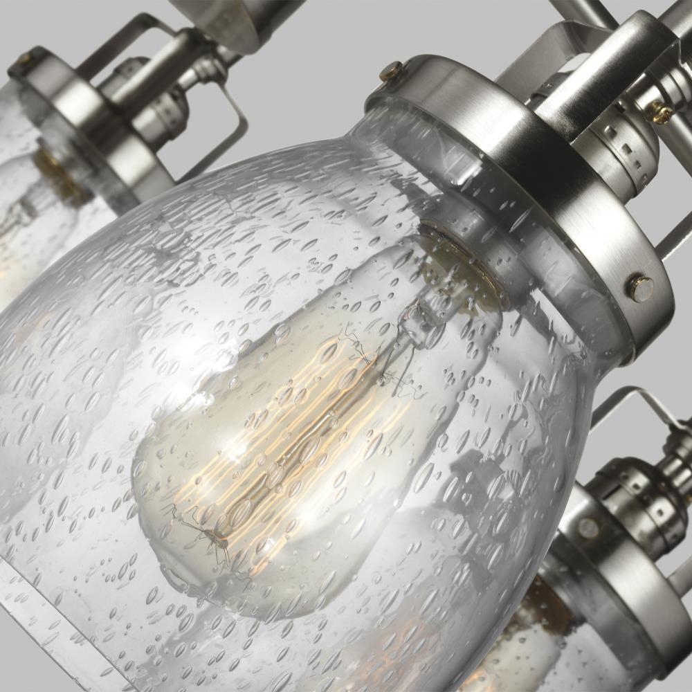 Brushed Nickel 5-Light Chandelier with Clear Seeded Glass Shades
