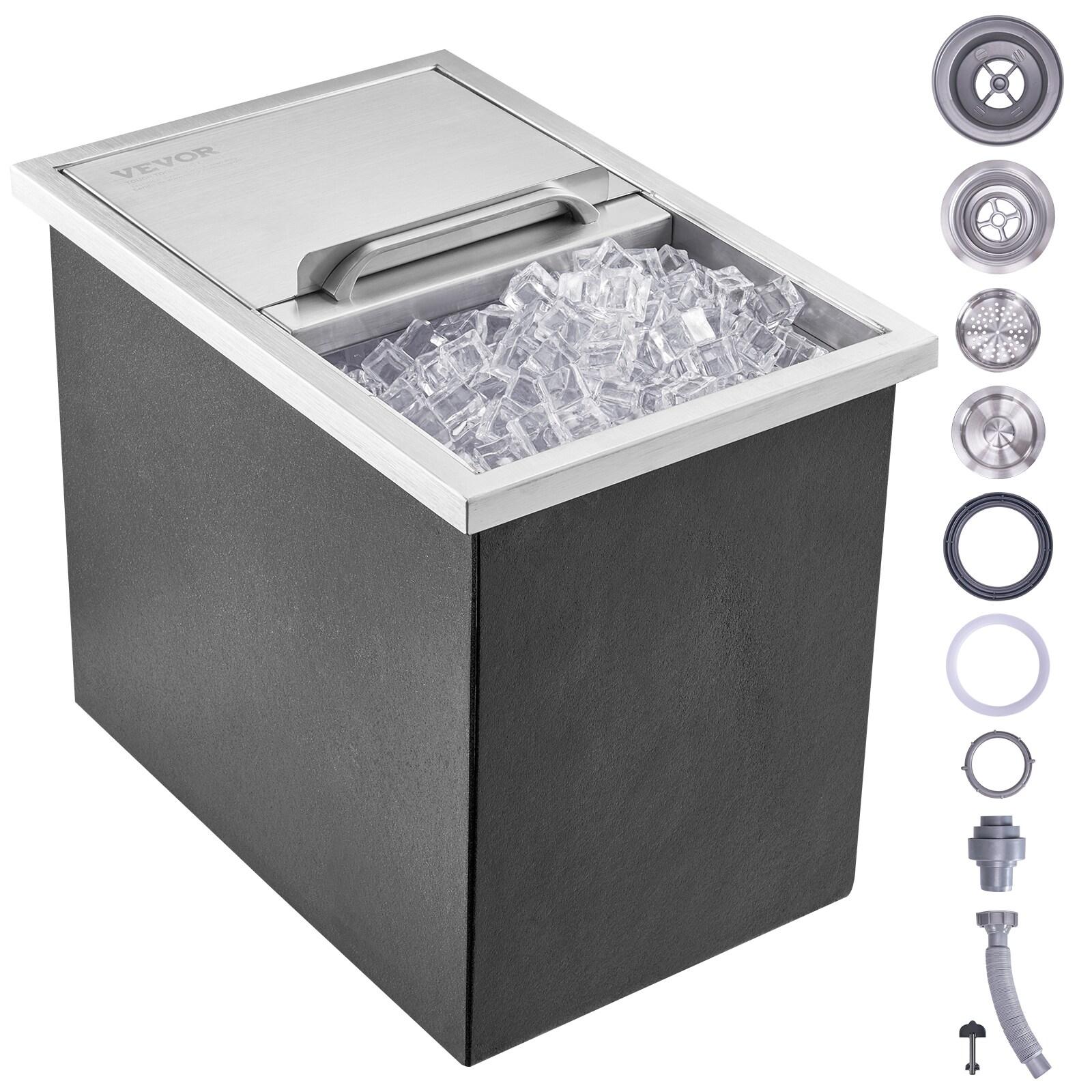 VEVOR 18" x 12" Stainless Steel Drop-In Ice Bin Chest