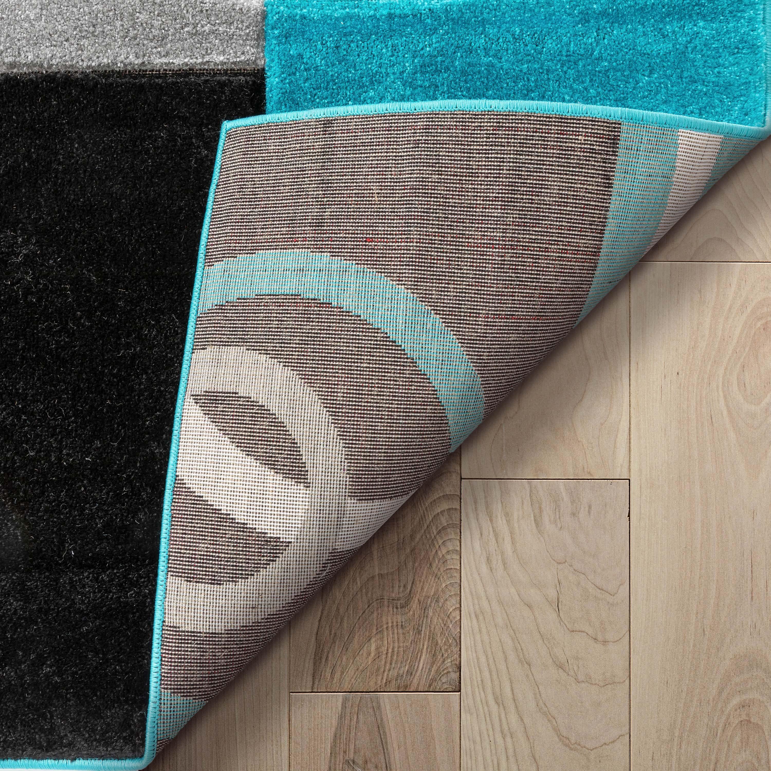 Well Woven Ruby Galaxy Waves Modern Geometric Blue Grey 6'7" x 9'3" Area Rug
