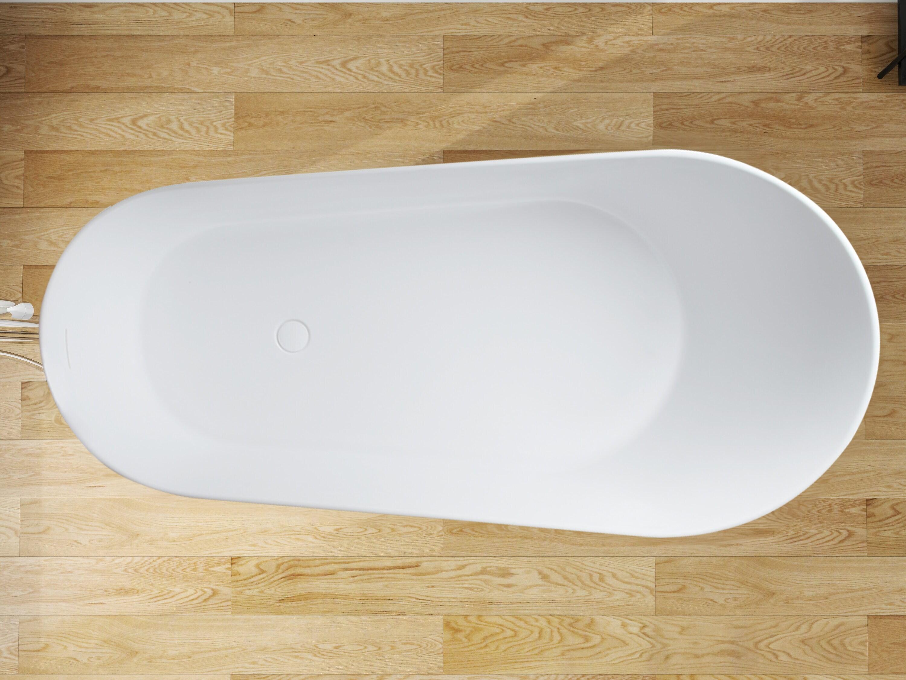 59'' x 30'' Freestanding Soaking Solid Surface Bathtub