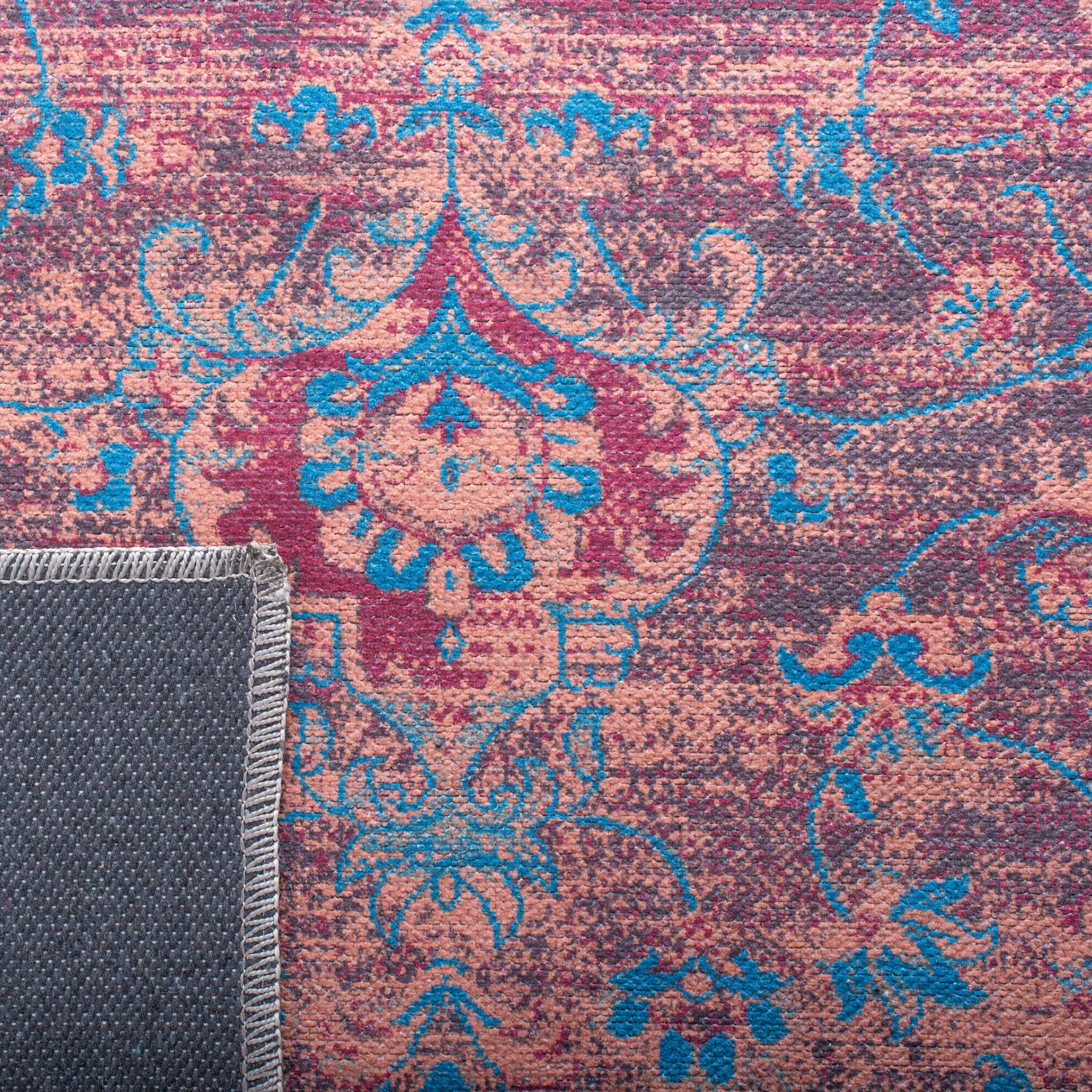 Serapi SEP550 Power Loomed Machine Washable Skid-Resistant Indoor Accent Rug - Gold/Blue - 4'x6' - Safavieh