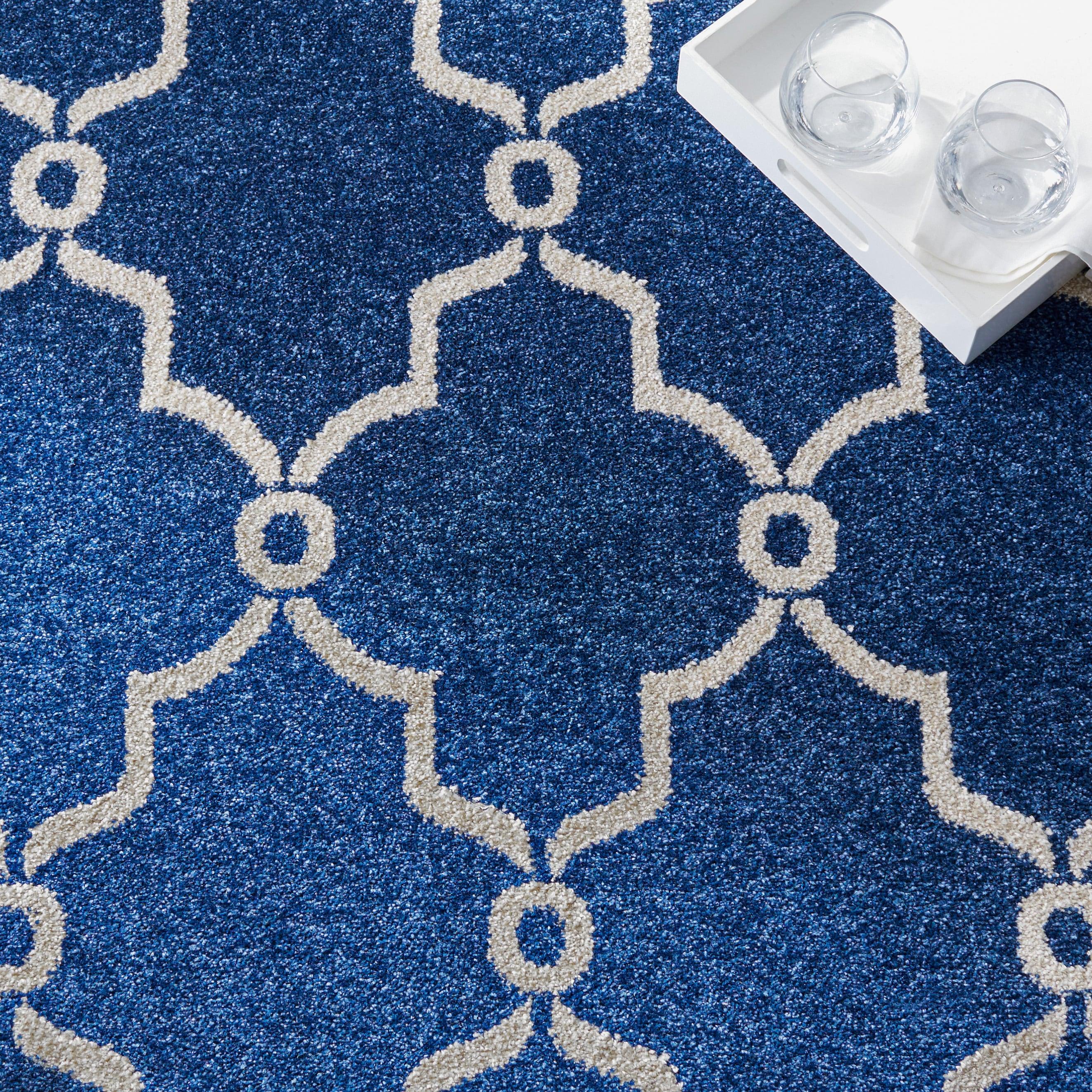 Amherst AMT414 Power Loomed Indoor Area Rug - Navy/Beige - 5'3"x8' - Safavieh