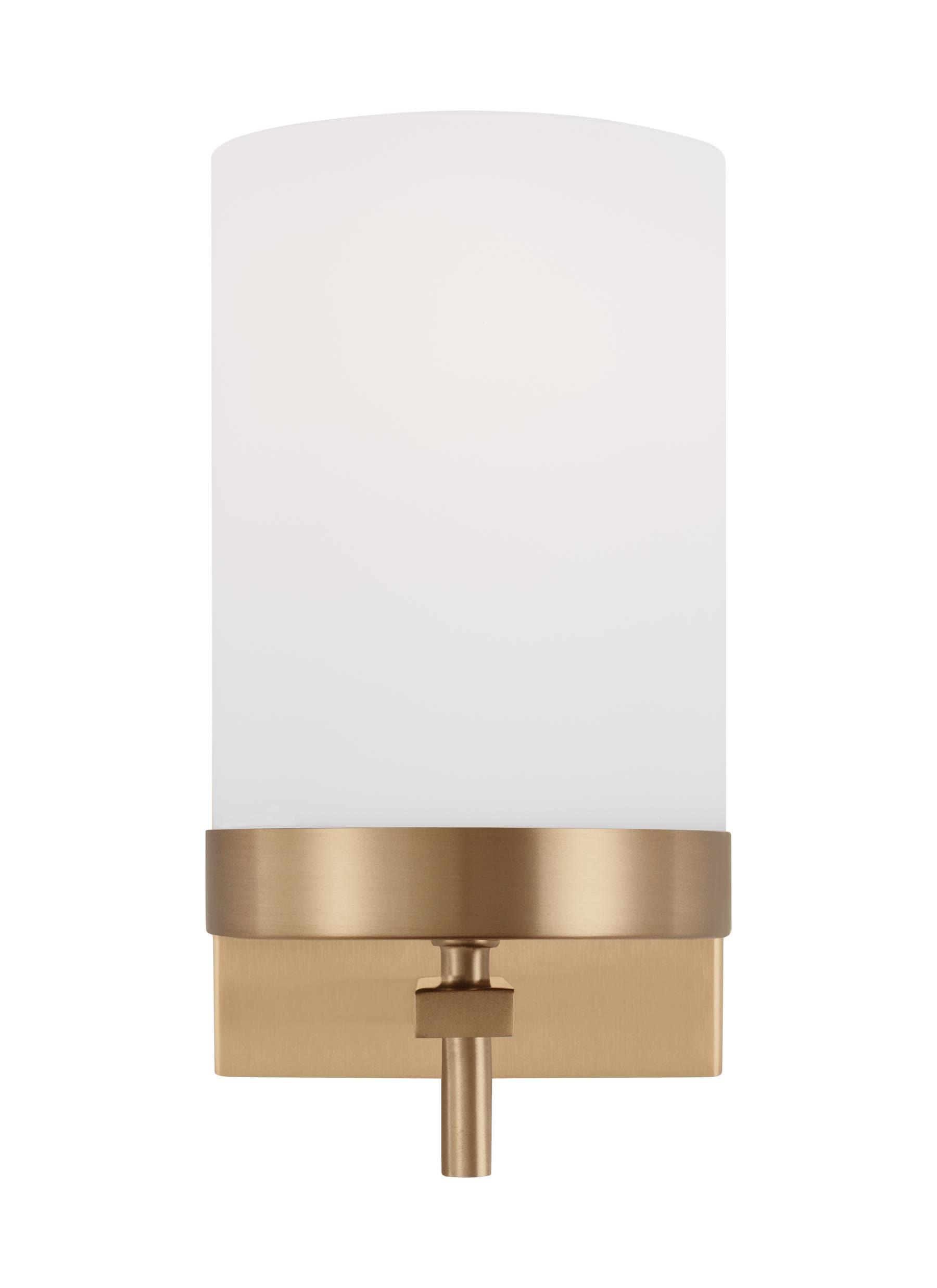 Zire Outdoor Dimmable Wall Sconce in Satin Brass and Black