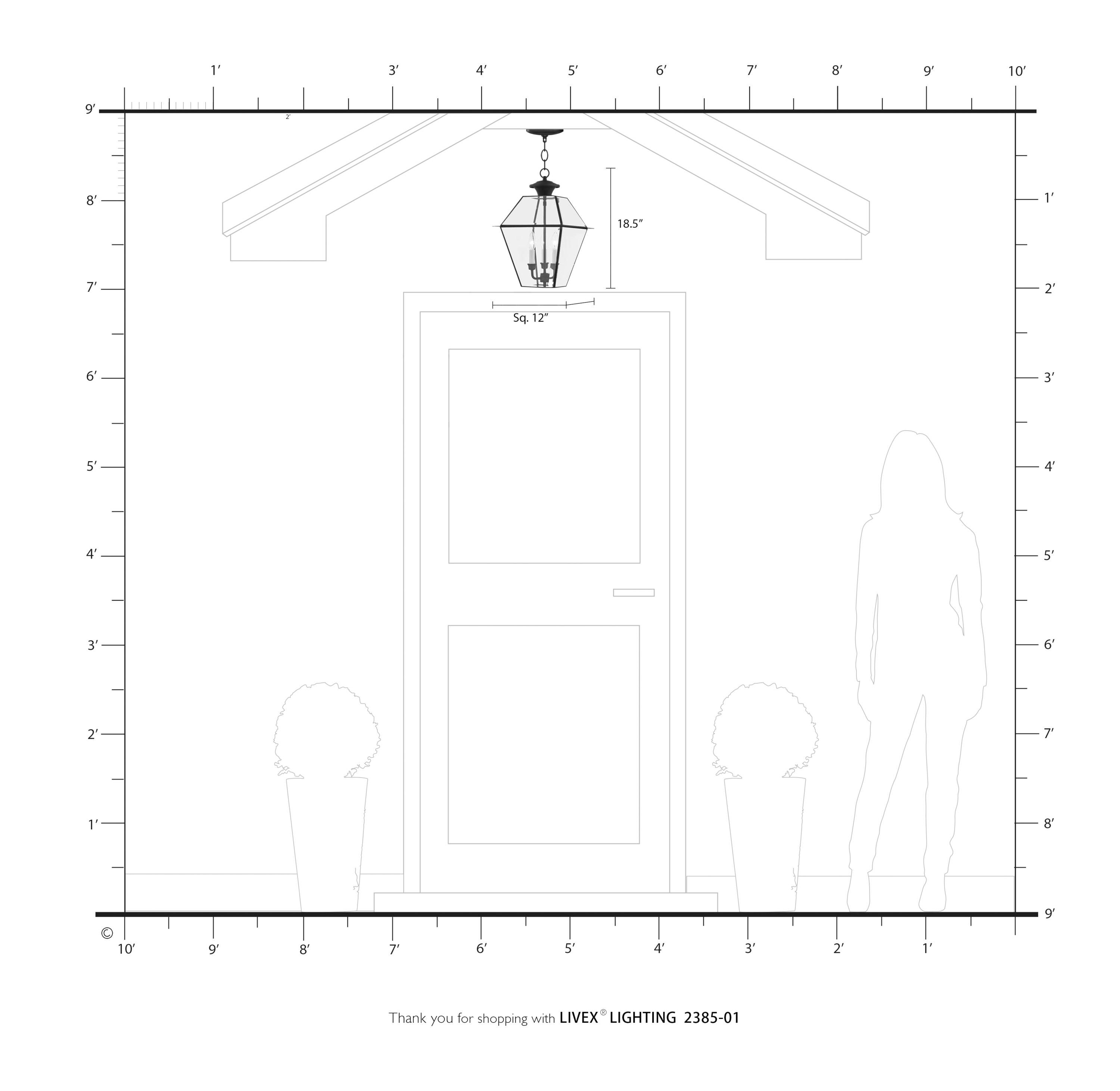 Livex Lighting Westover 3 - Light Pendant in  Antique Brass