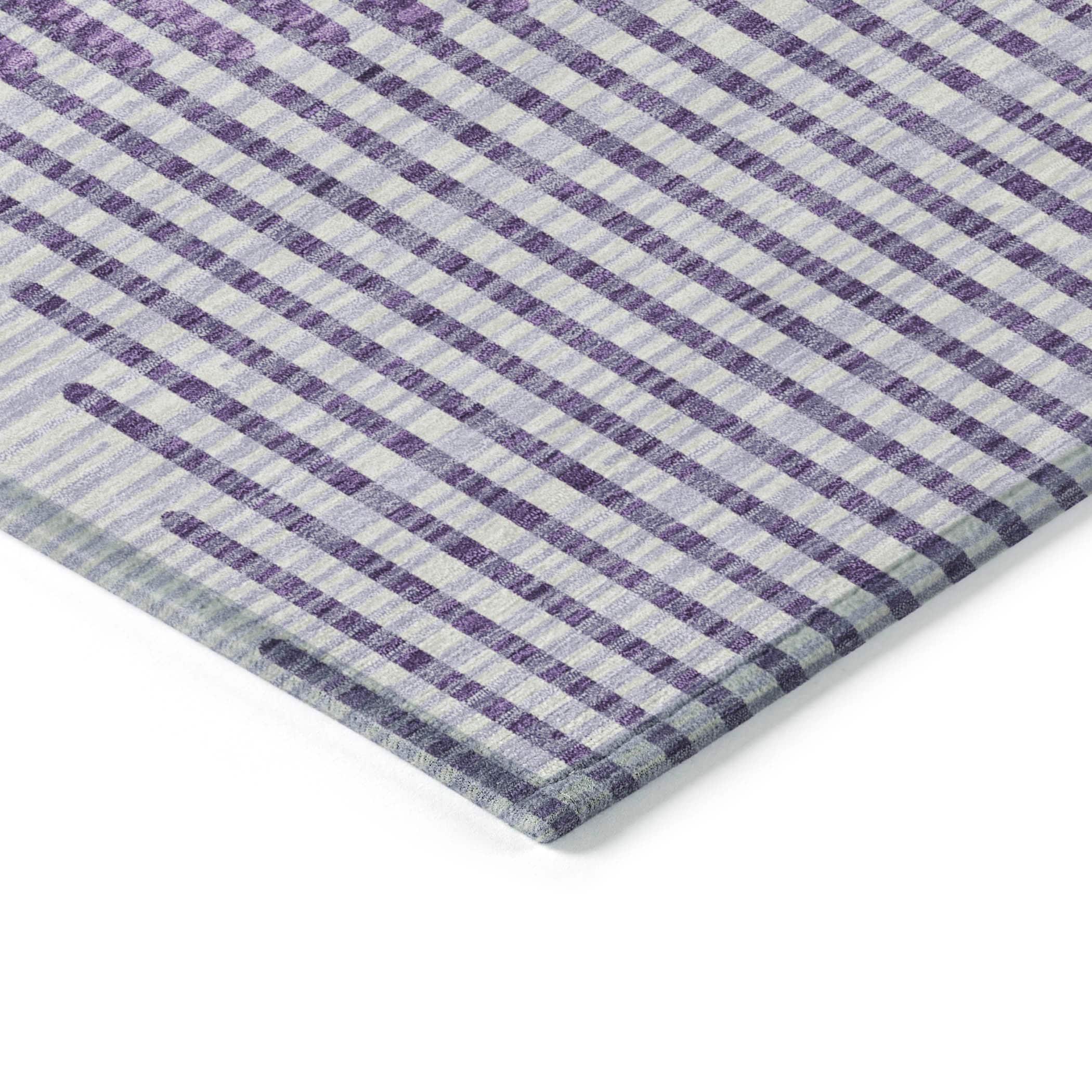 Addison Rugs Chantille Indoor/Outdoor Transitional Geometric, Abstract Purple Washable Rectangle Rug, 1'8" x 2'6"