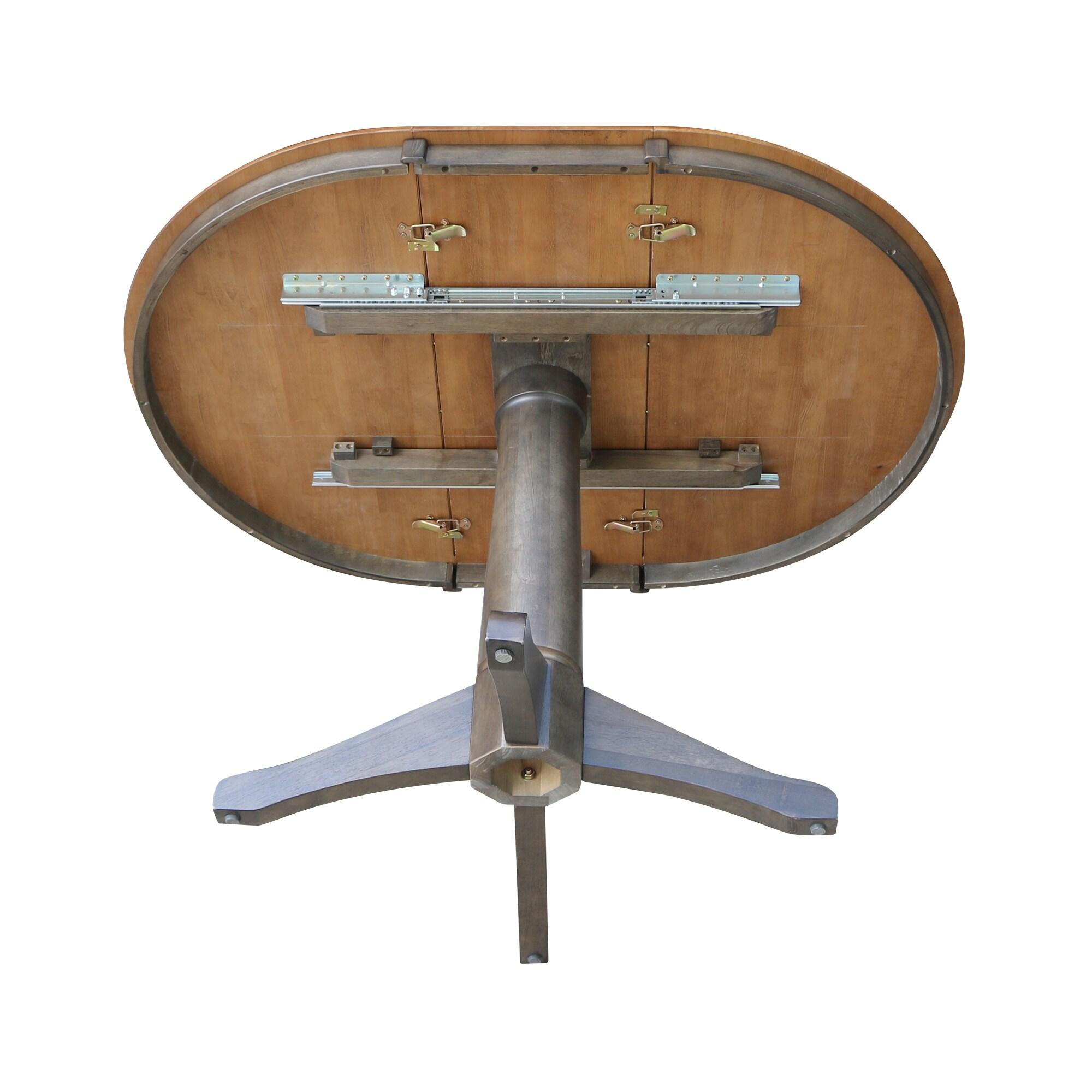 International Concepts 36" round top ped table with 12" leaf - 30.1"h - dining height