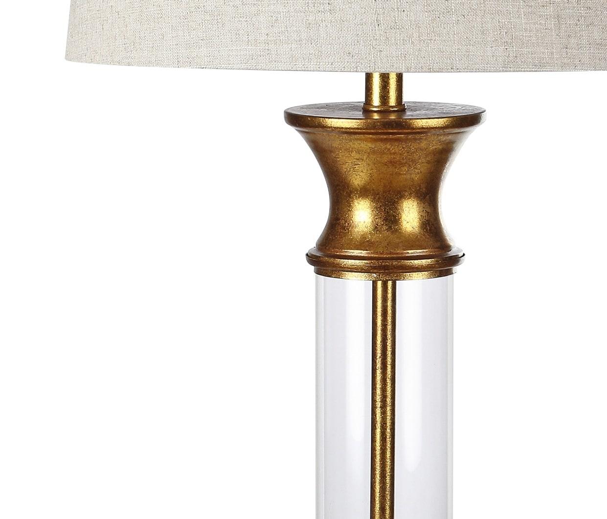 JONATHAN Y Hunter 32" Metal/Glass LED Table Lamp, Gold Leaf (Set of 2)