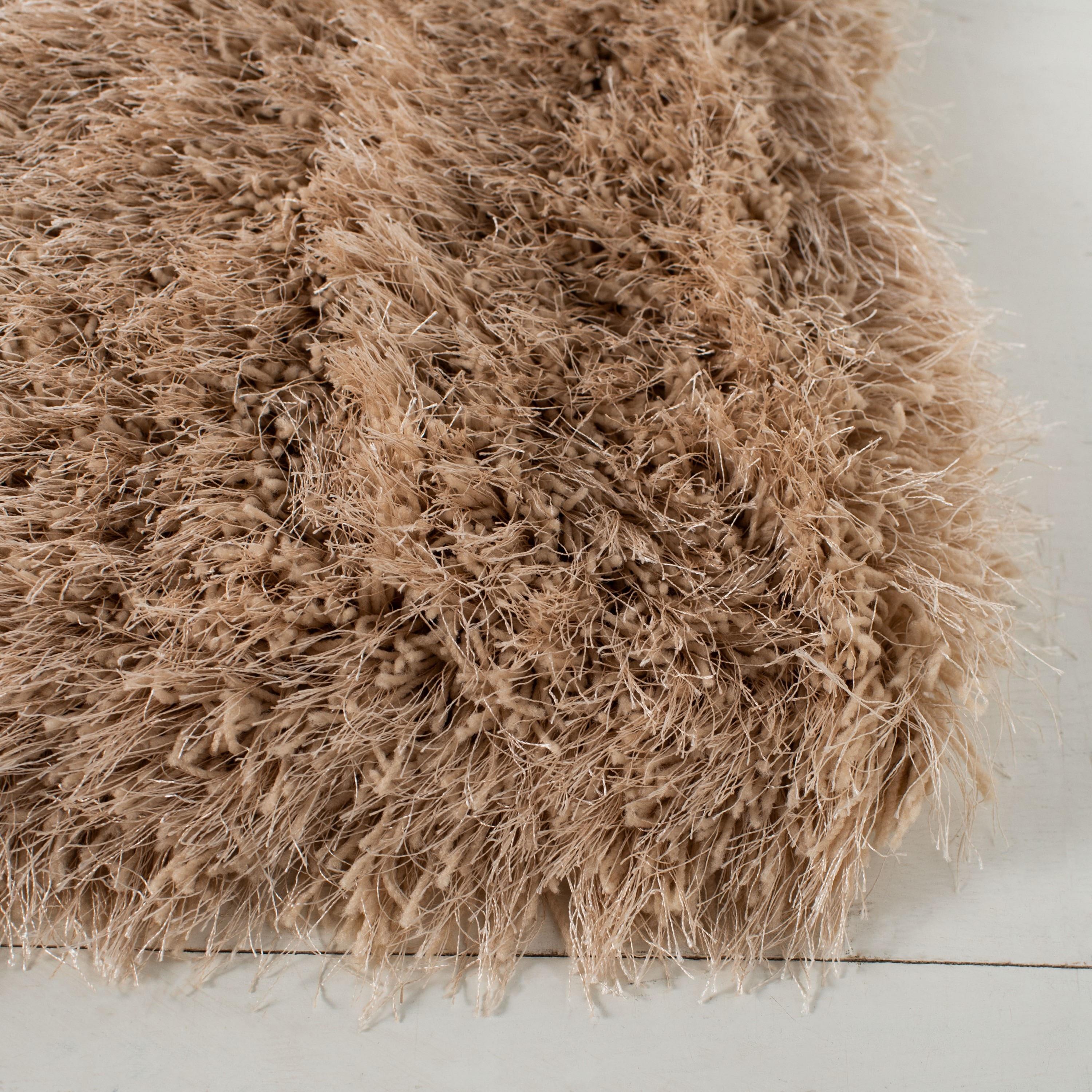 Venice Shag SG256 Hand Tufted Indoor Accent Rug - Champagne - 4'x4' - Safavieh