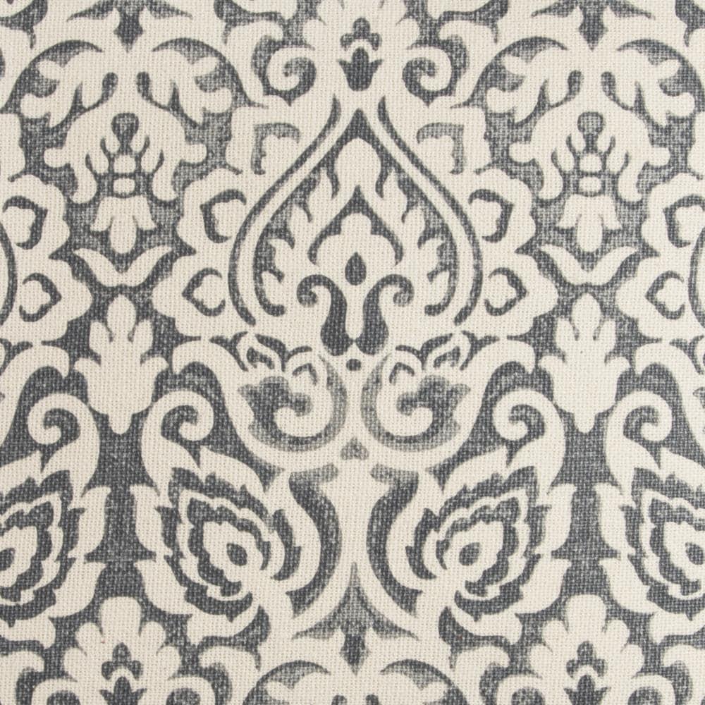 22"x22" Dulane Damask Square Throw Pillow Light Gray - Rizzy Home: Elegant Cotton, Indoor Decorative Cushion with Zipper