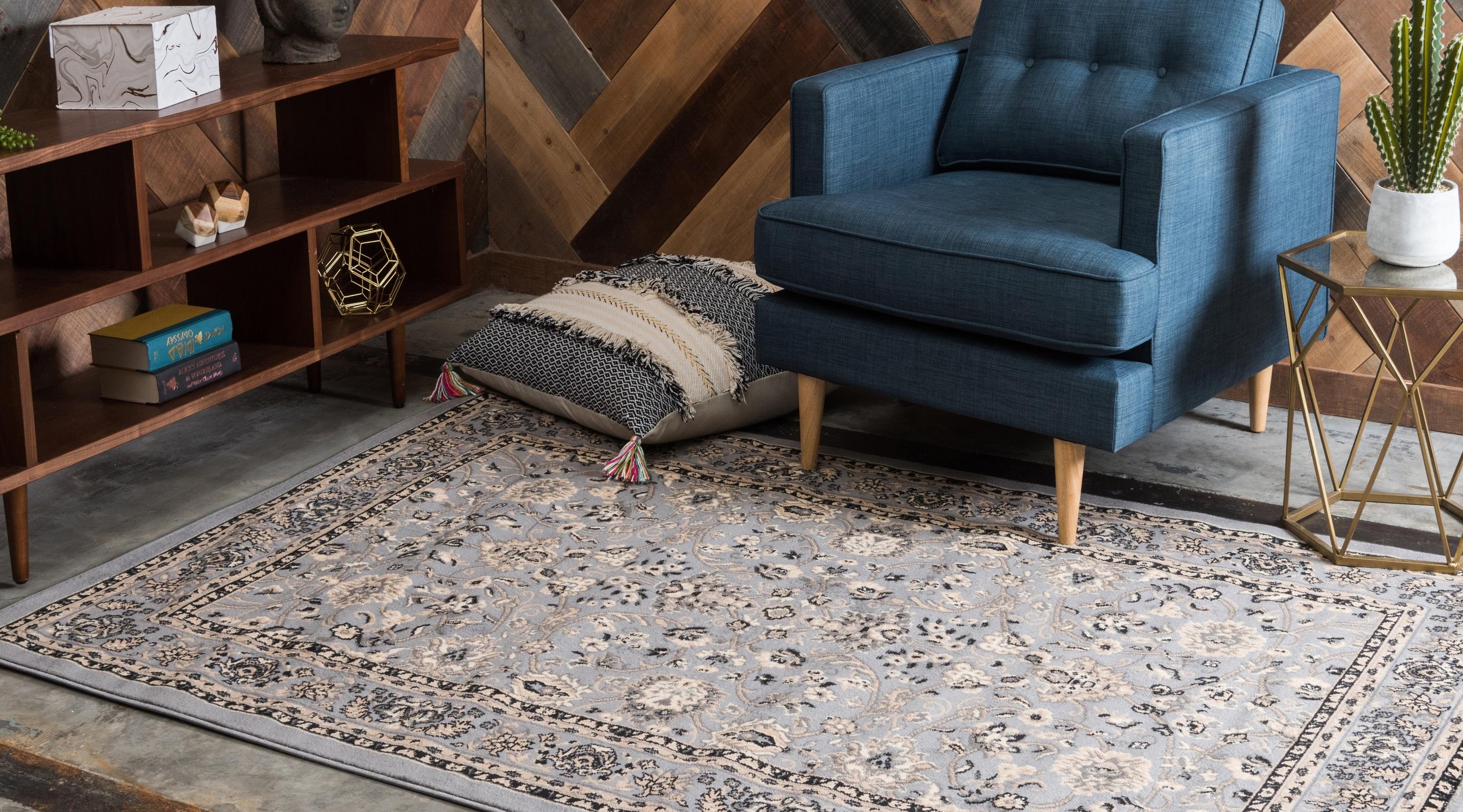 Unique Loom 6' 0 x 9' 0 Sialk Hill Washington Gray Area Rug